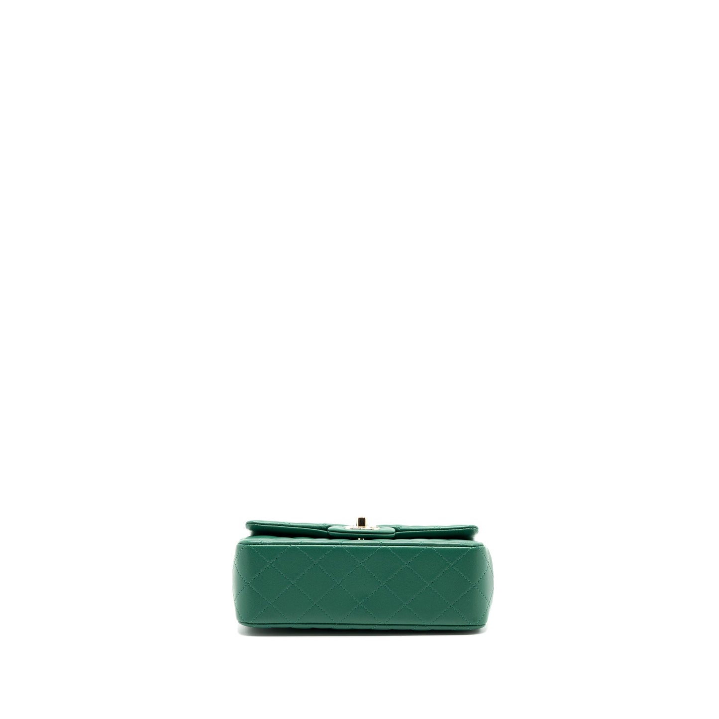 Chanel Top Handle Mini Flap Bag with Chain Lambskin Green L (Microchip)