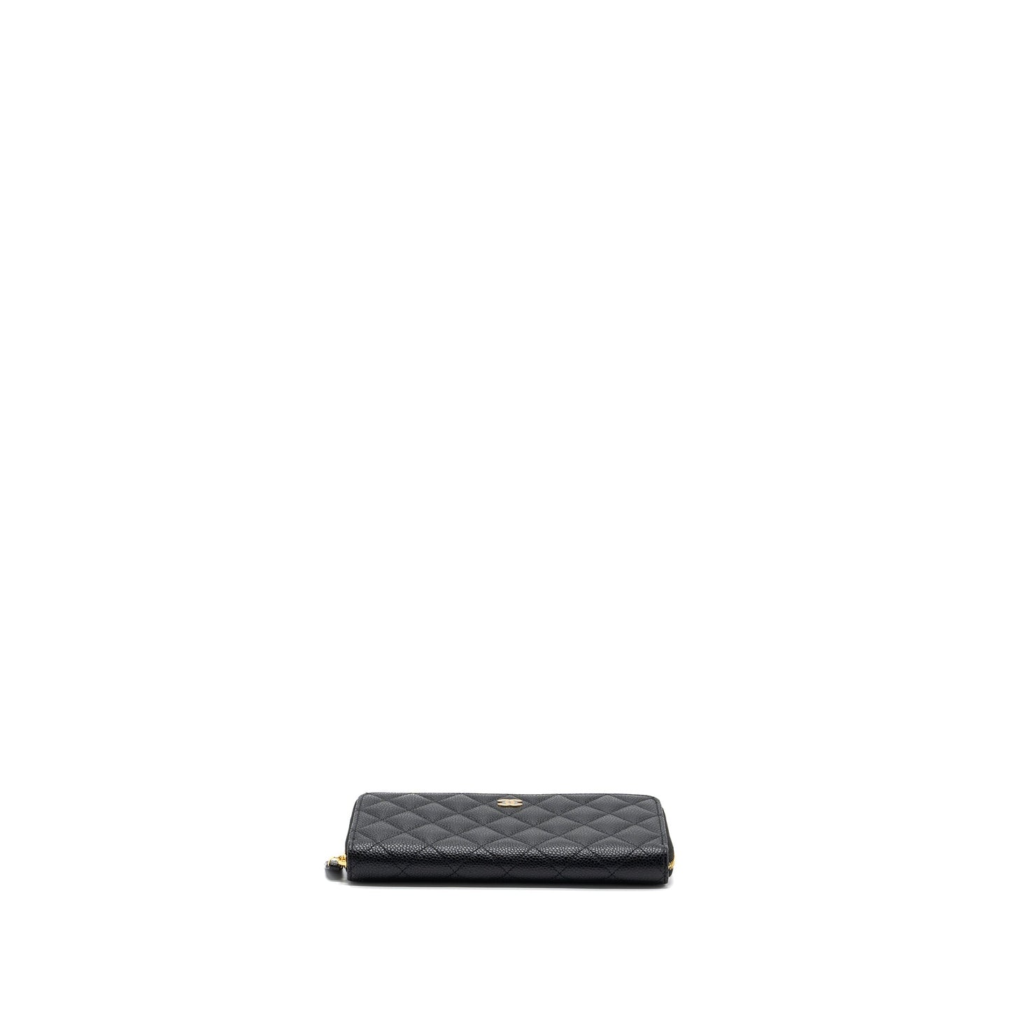 Chanel classic long zipped wallet caviar black  (microchip)