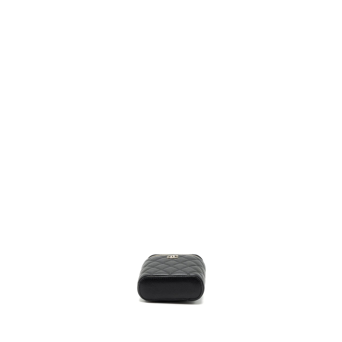 Chanel Vanity Case With Detailed Chain Caviar Black L