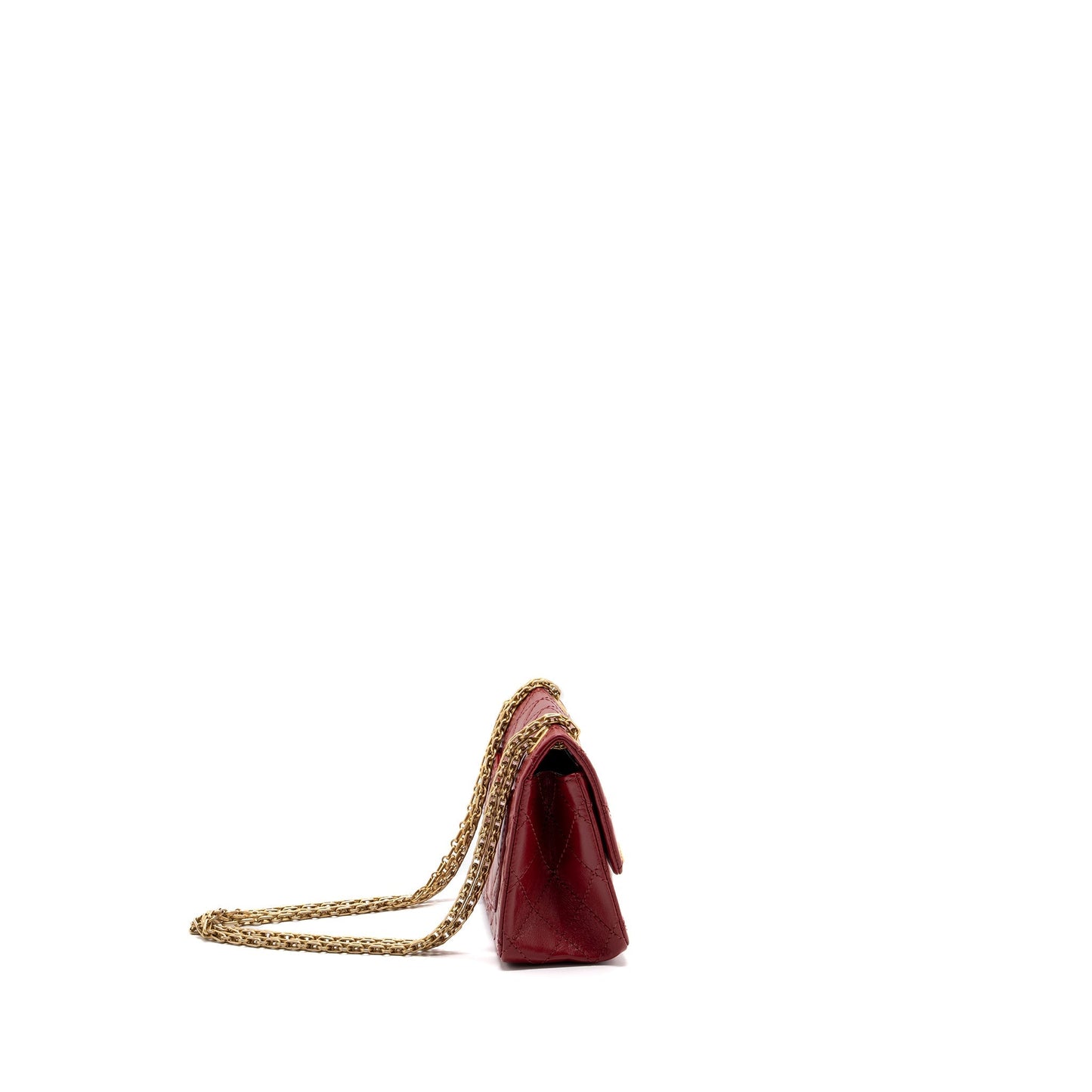 Chanel mini 2.55 reissue flap bag aged calfskin red