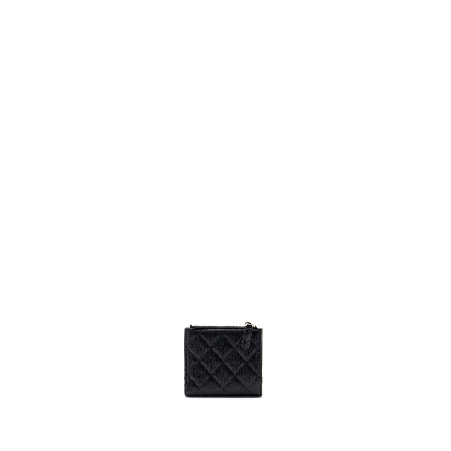 Chanel quilted fold wallet caviar black L (microchip)
