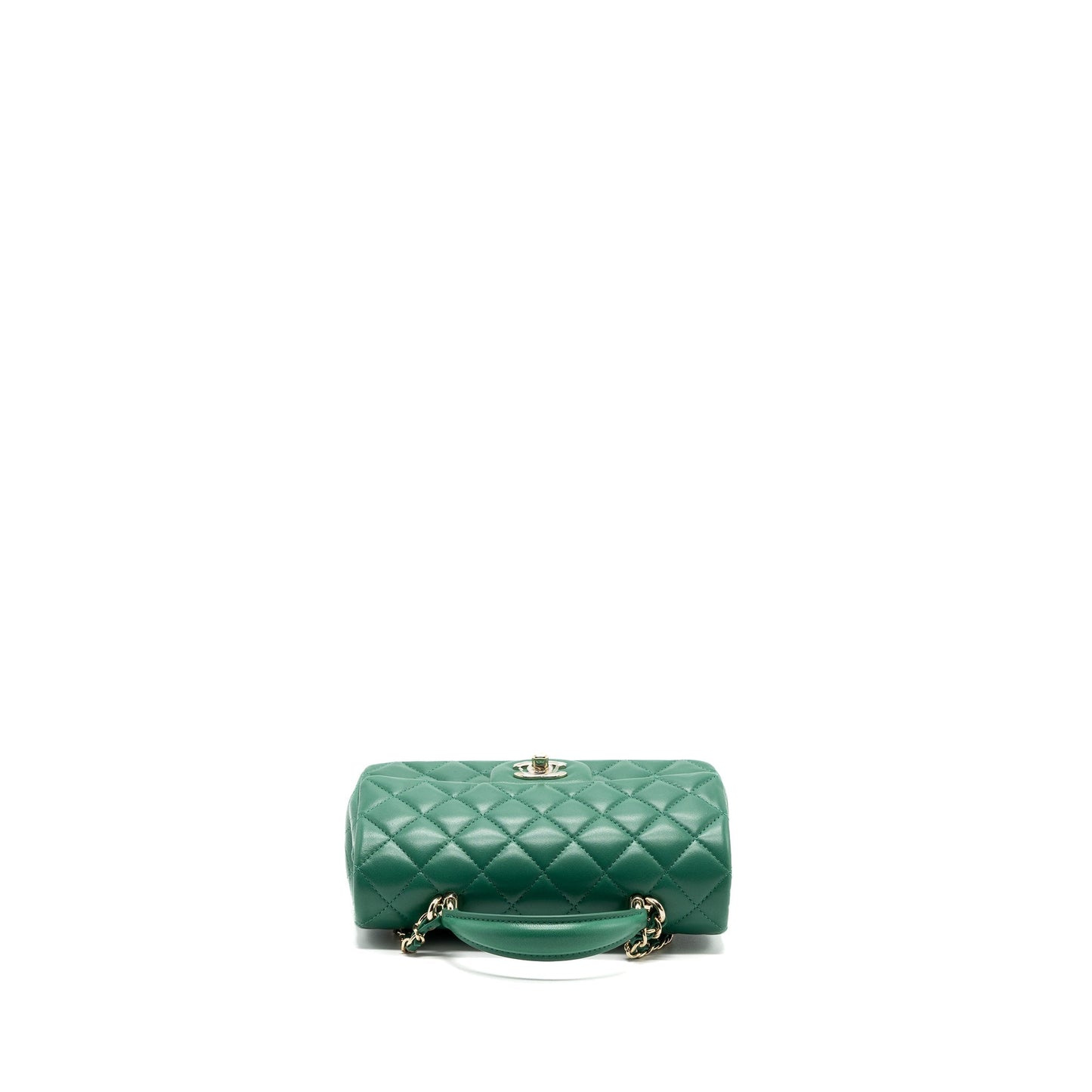 Chanel Top Handle Mini Flap Bag with Chain Lambskin Green L (Microchip)