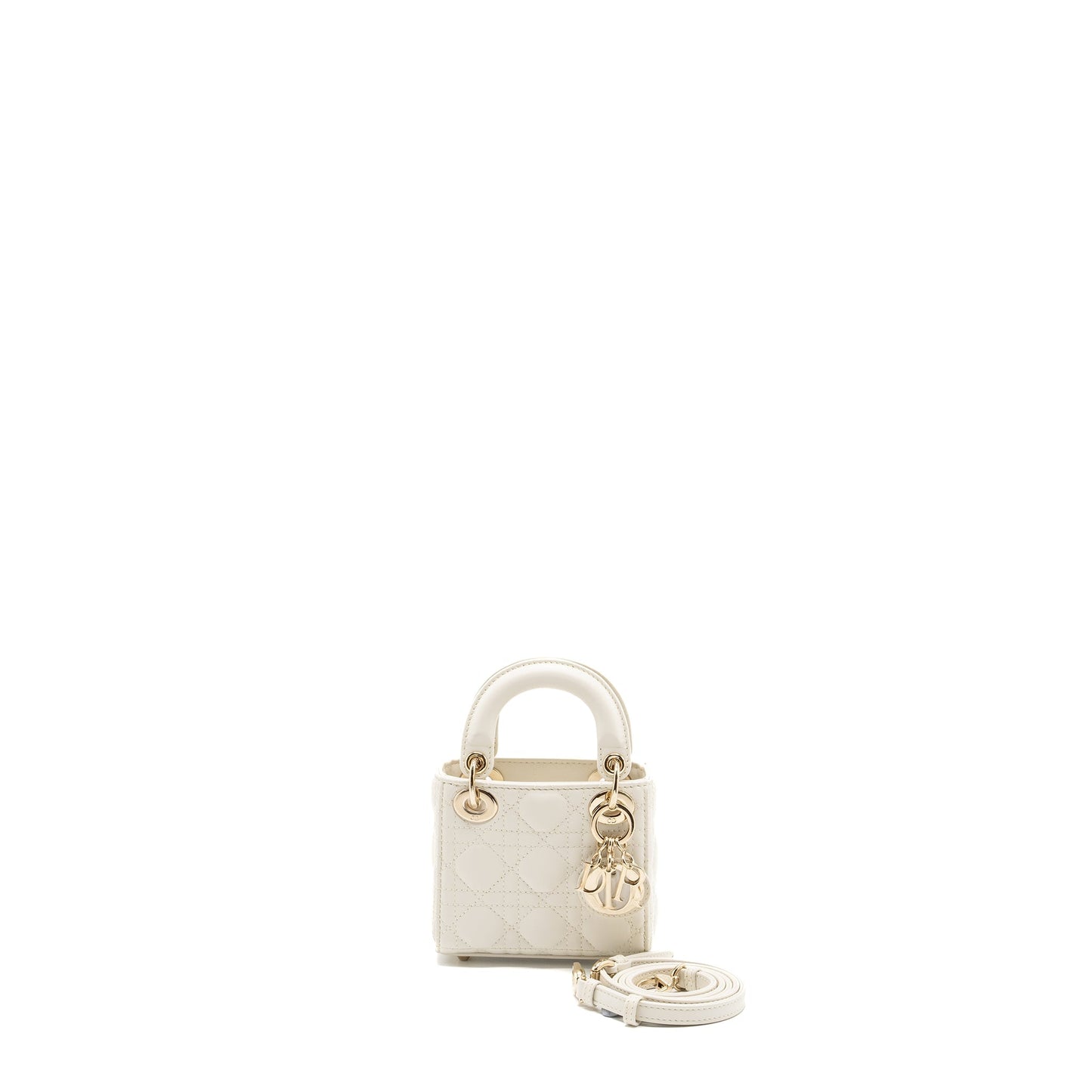 Dior micro lady dior Purse lambskin white