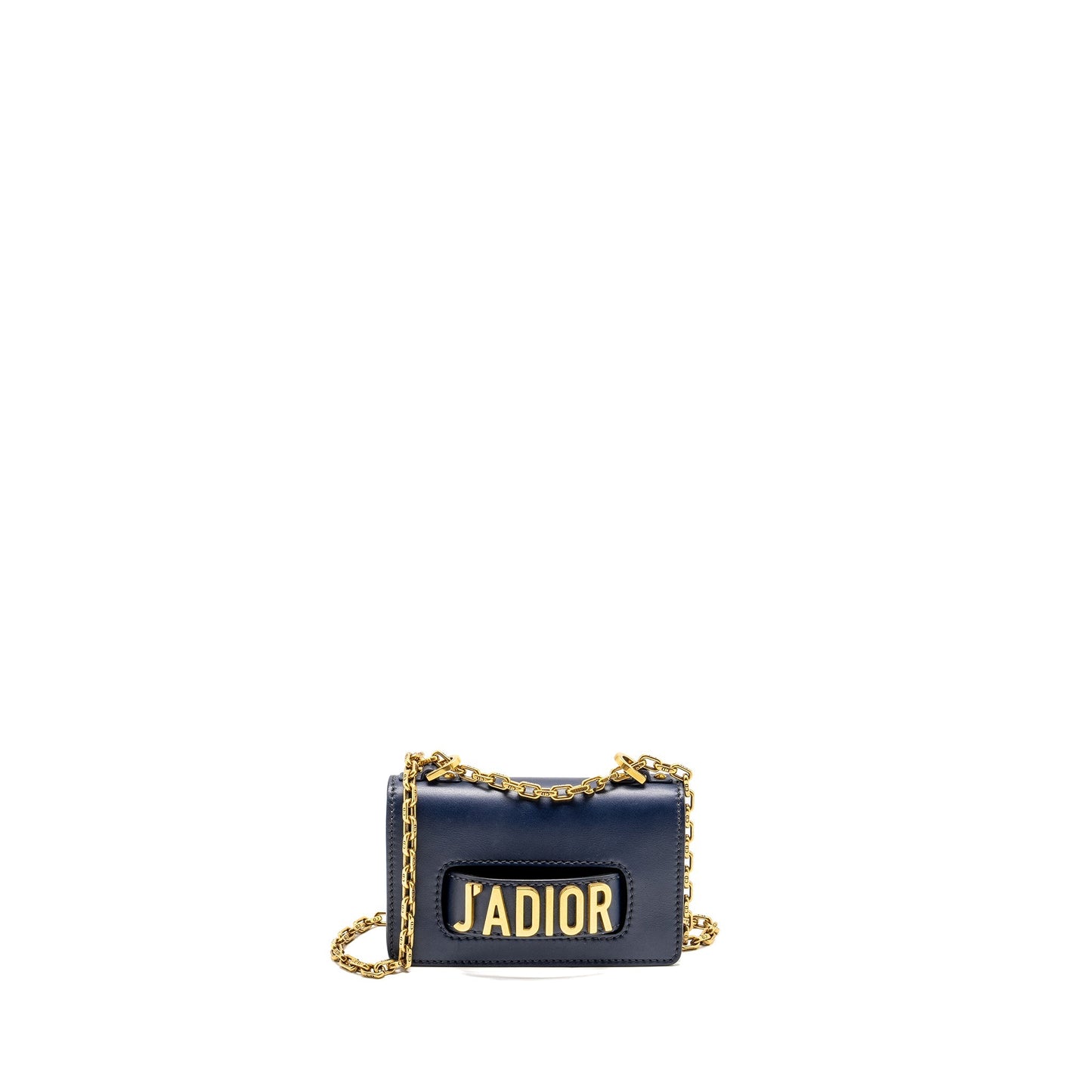 Dior Mini J’ADIOR Chain Flap Purse Calfskin Navy Blue