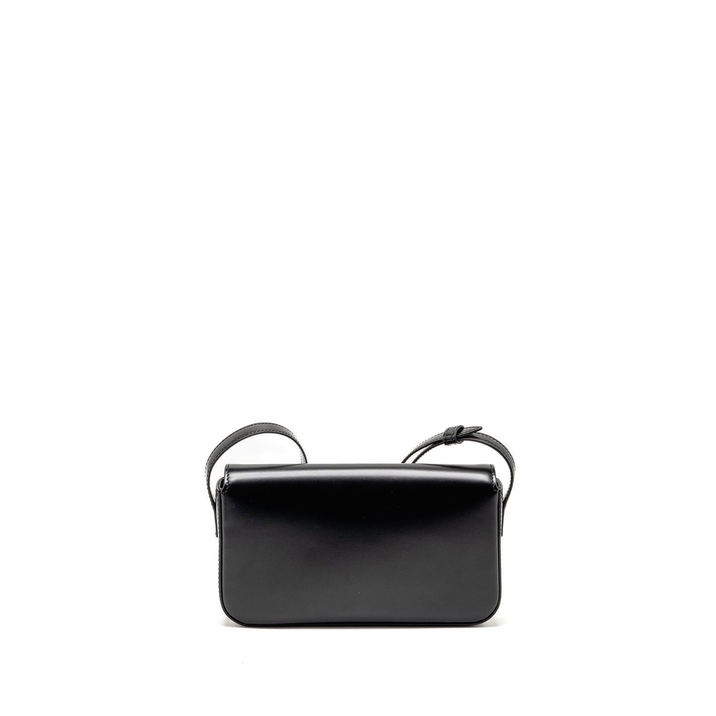 Luxury CELINE Triomphe Shoulder Bag Calfskin Black GHW