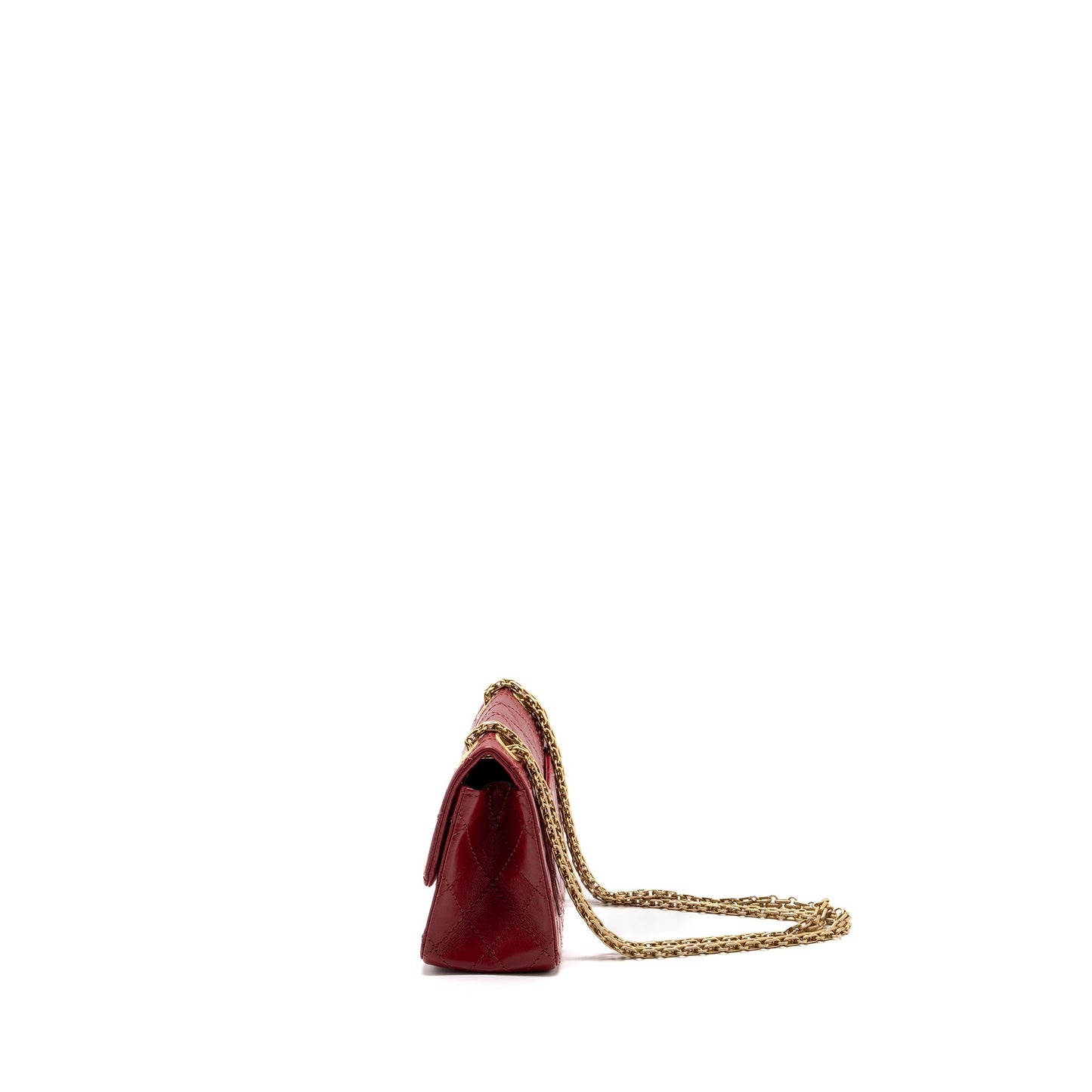 Chanel mini 2.55 reissue flap bag aged calfskin red