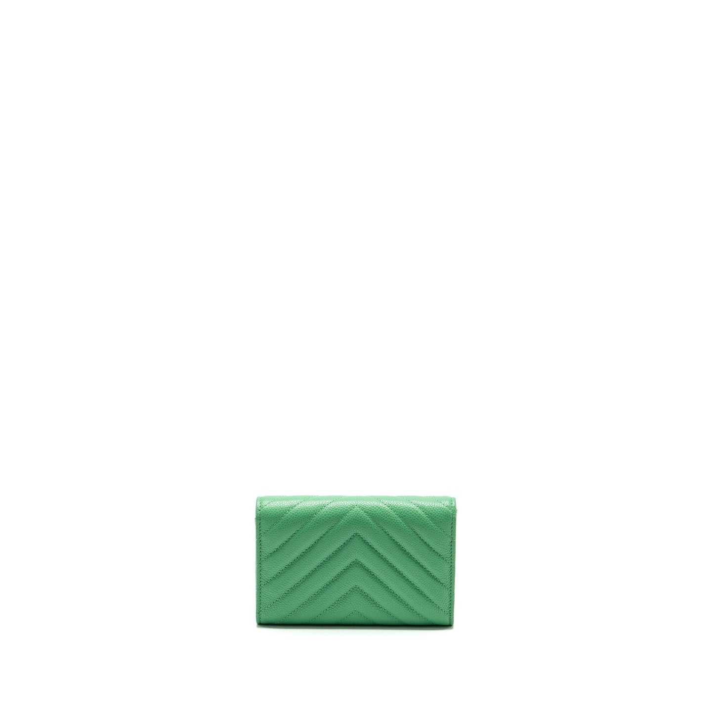 Chanel Classic Flap Wallet Chevron Caviar Green