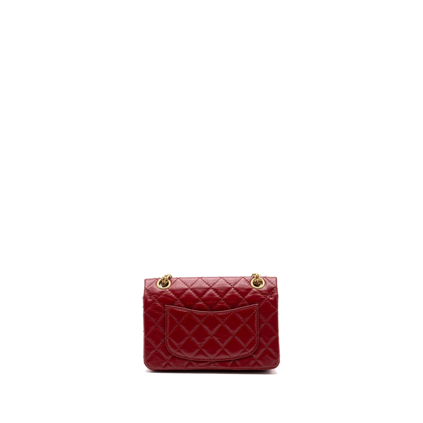 Chanel mini 2.55 reissue flap bag aged calfskin red