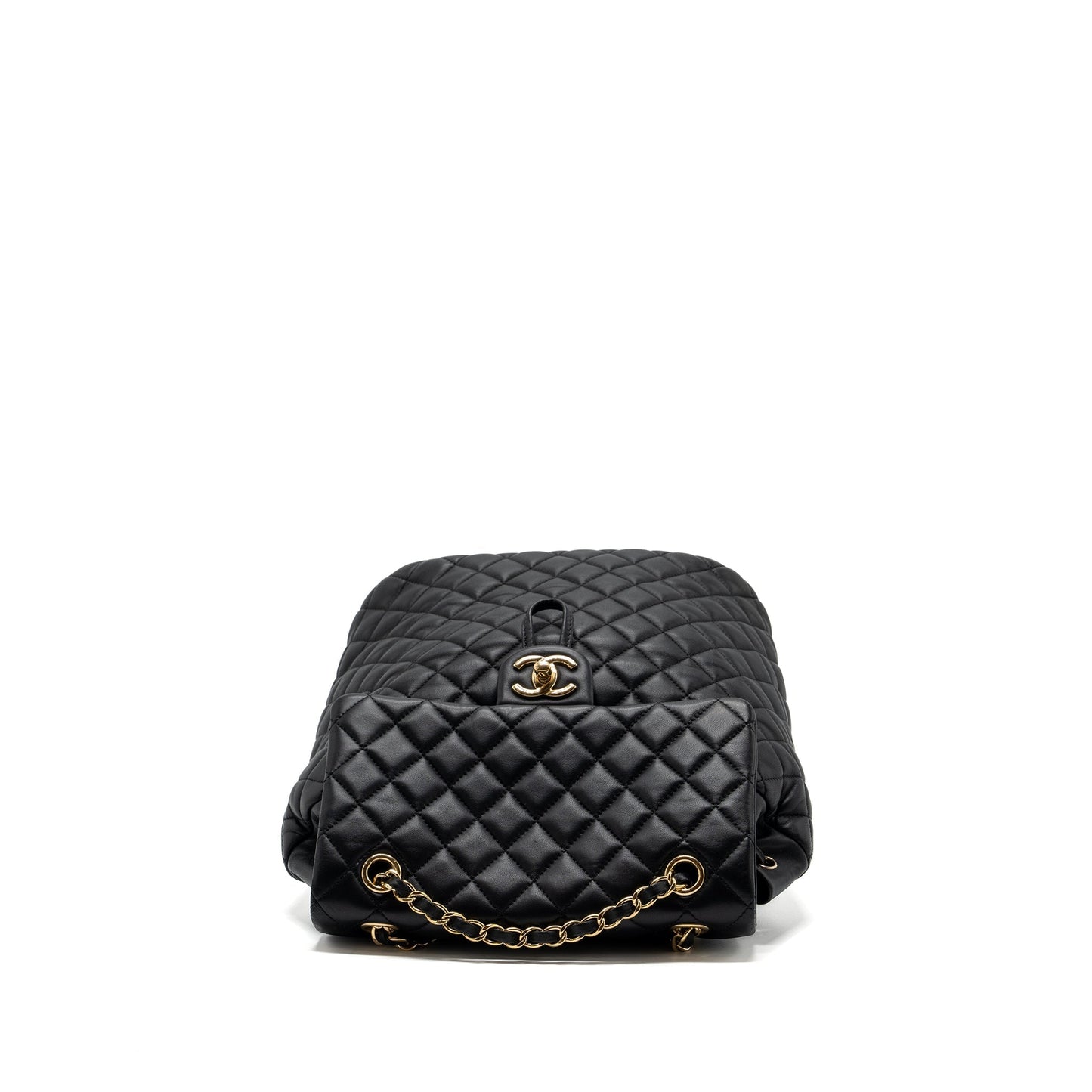 Chanel quilted flap backpack lambskin black