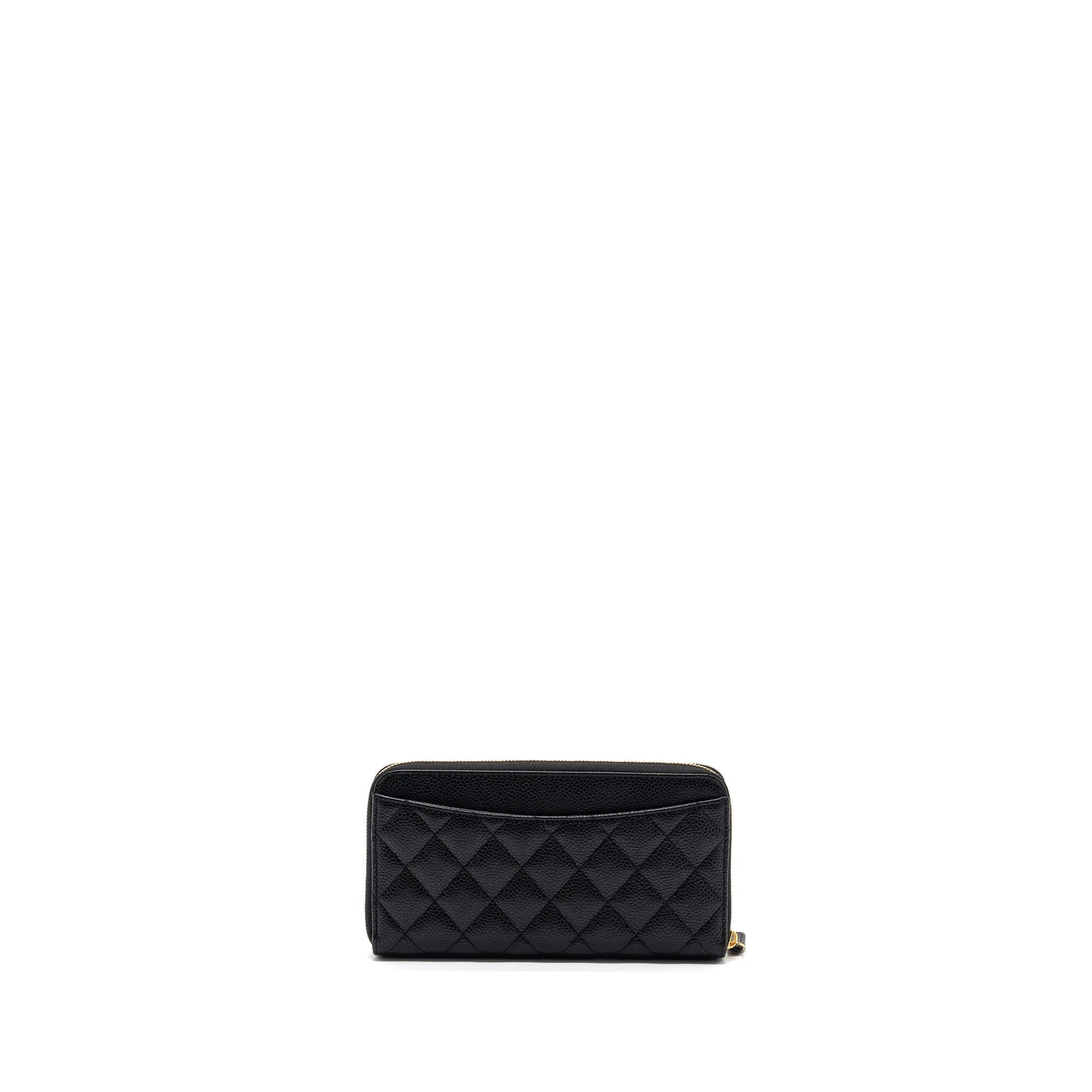 Chanel classic long zipped wallet caviar black  (microchip)