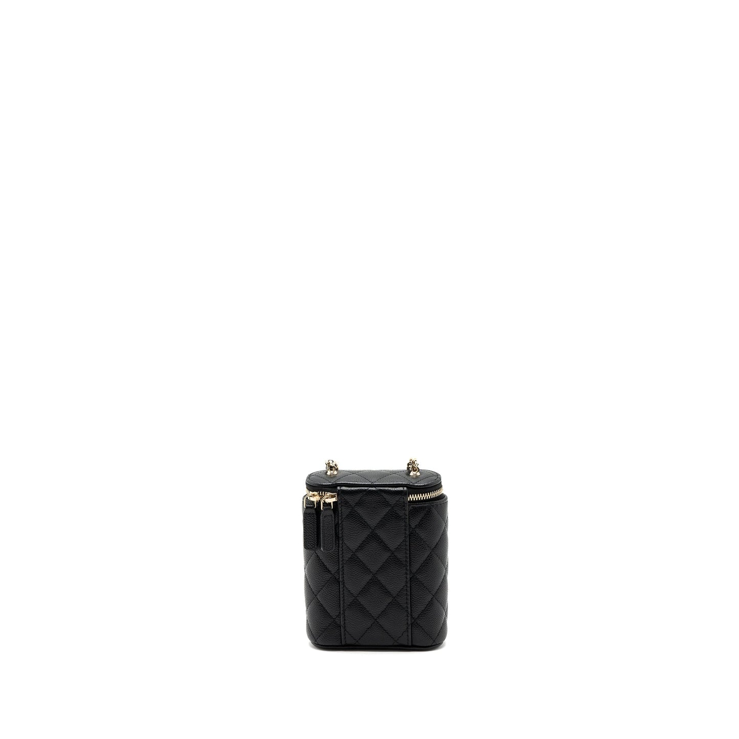 Chanel Vanity Case With Detailed Chain Caviar Black L