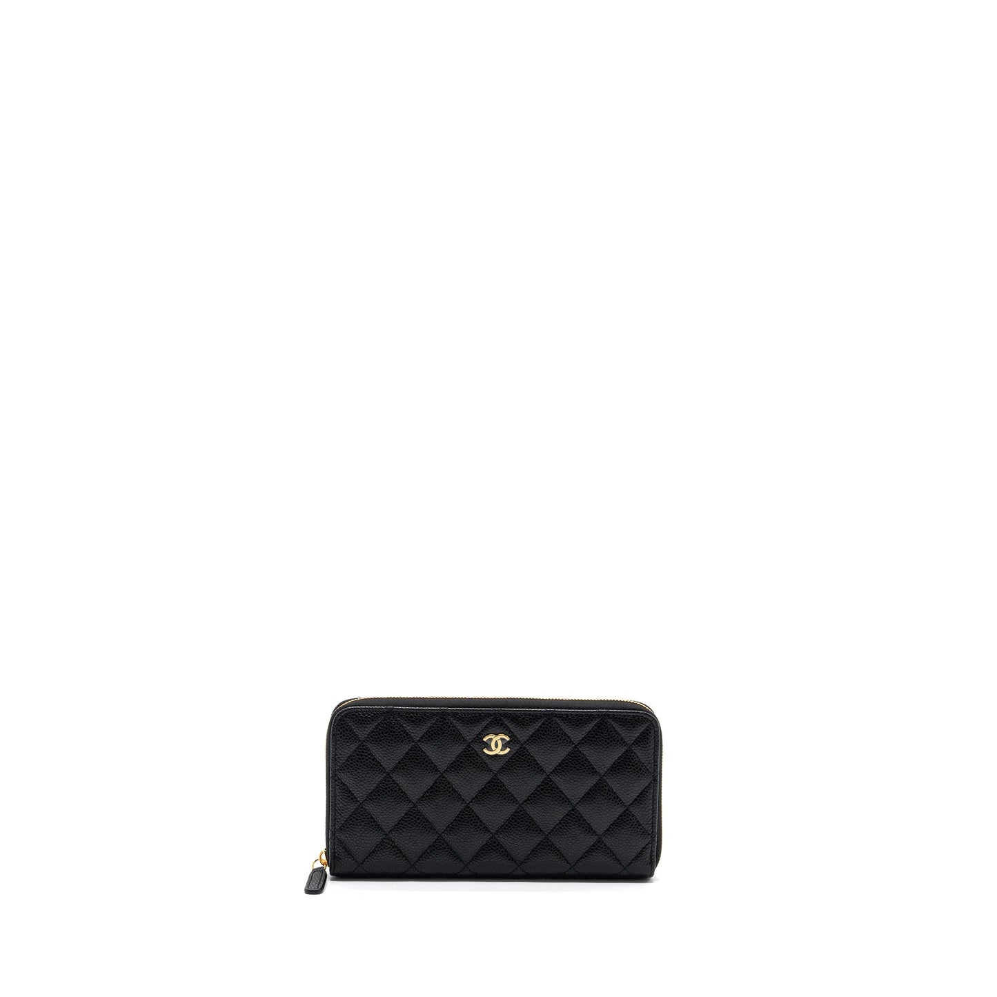 Chanel classic long zipped wallet caviar black  (microchip)