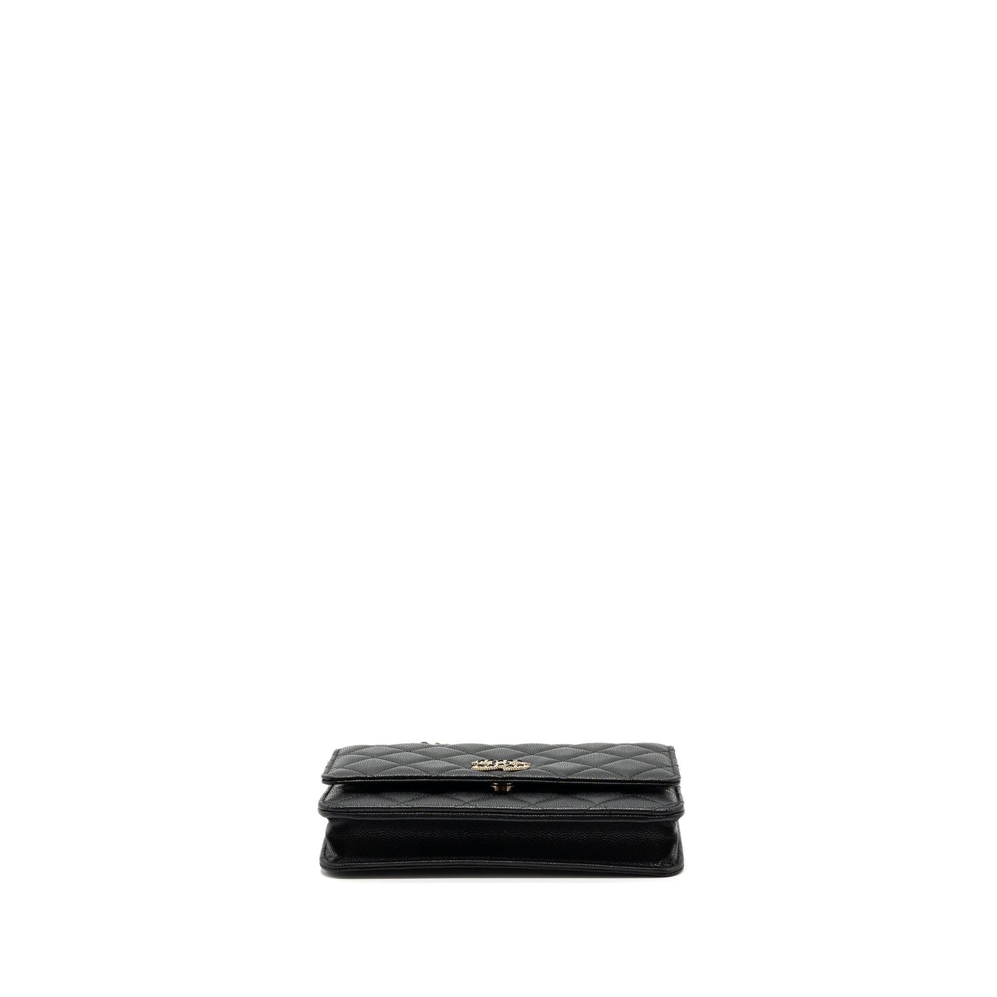 Chanel Detailed Logo Wallet On Chain Caviar Black L (microchip)