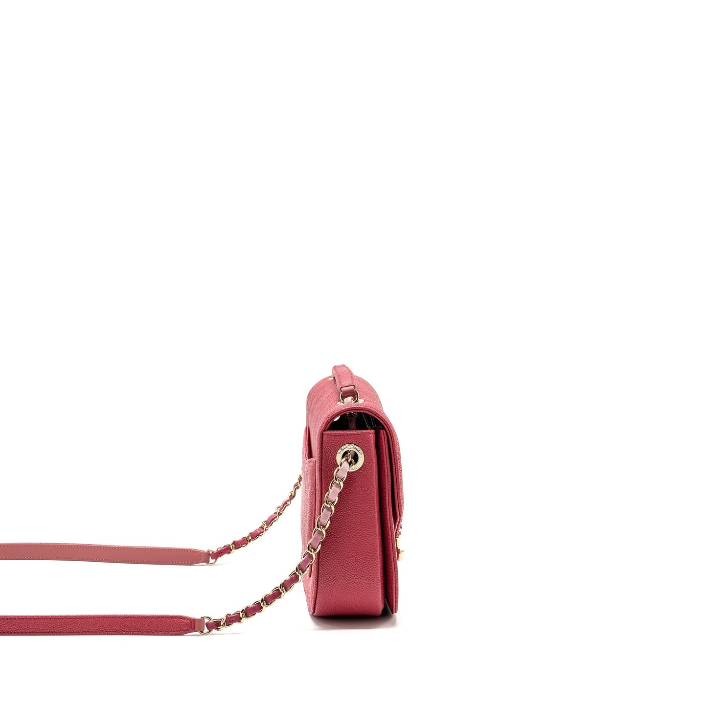 Chanel Giant CC logo Messenger Bag Grained Calfskin Pink L