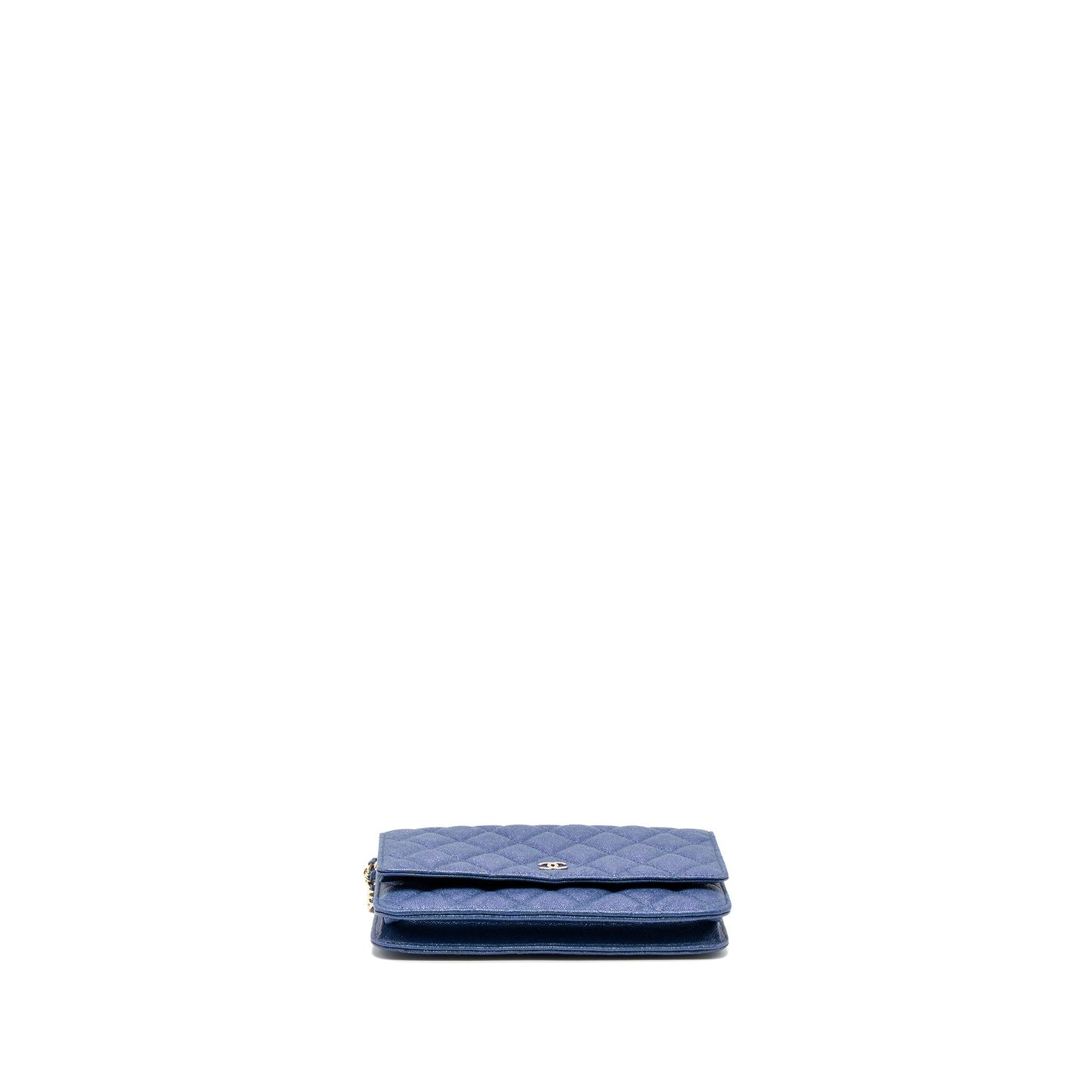 Chanel Classic Wallet On Chain Caviar Iridescent Blue L
