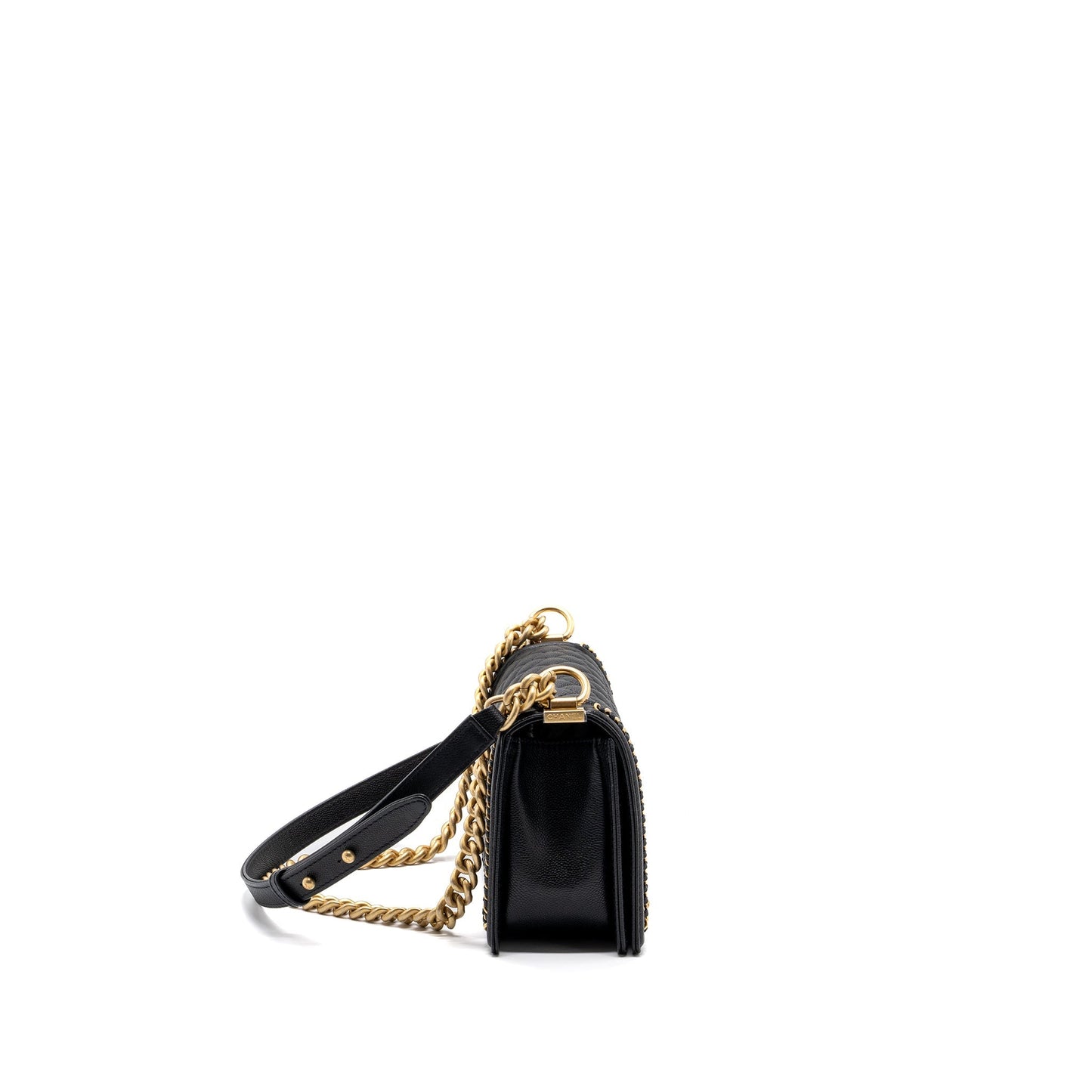Chanel Medium Boy Bag Limited Edition Caviar Black  (microchip)