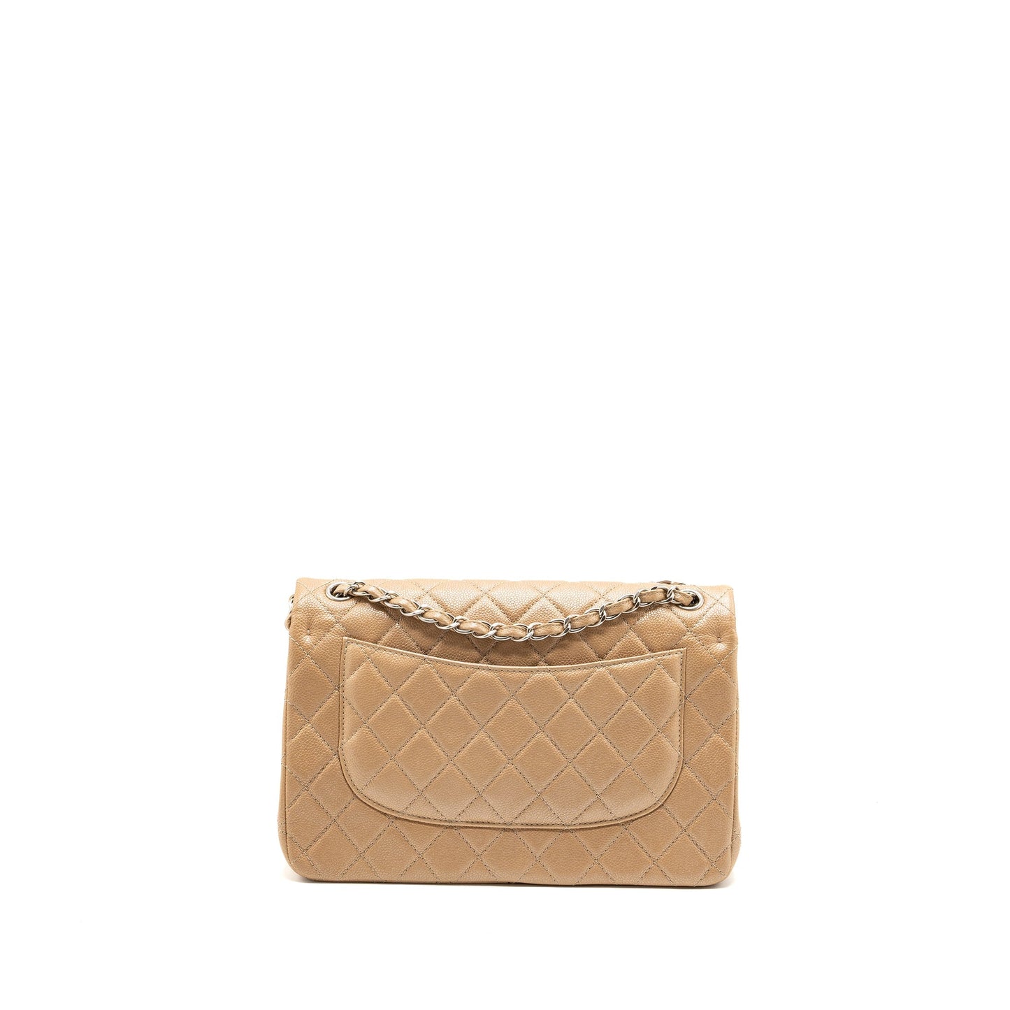 Chanel classic jumbo double flap bag caviar iridescent beige brushed