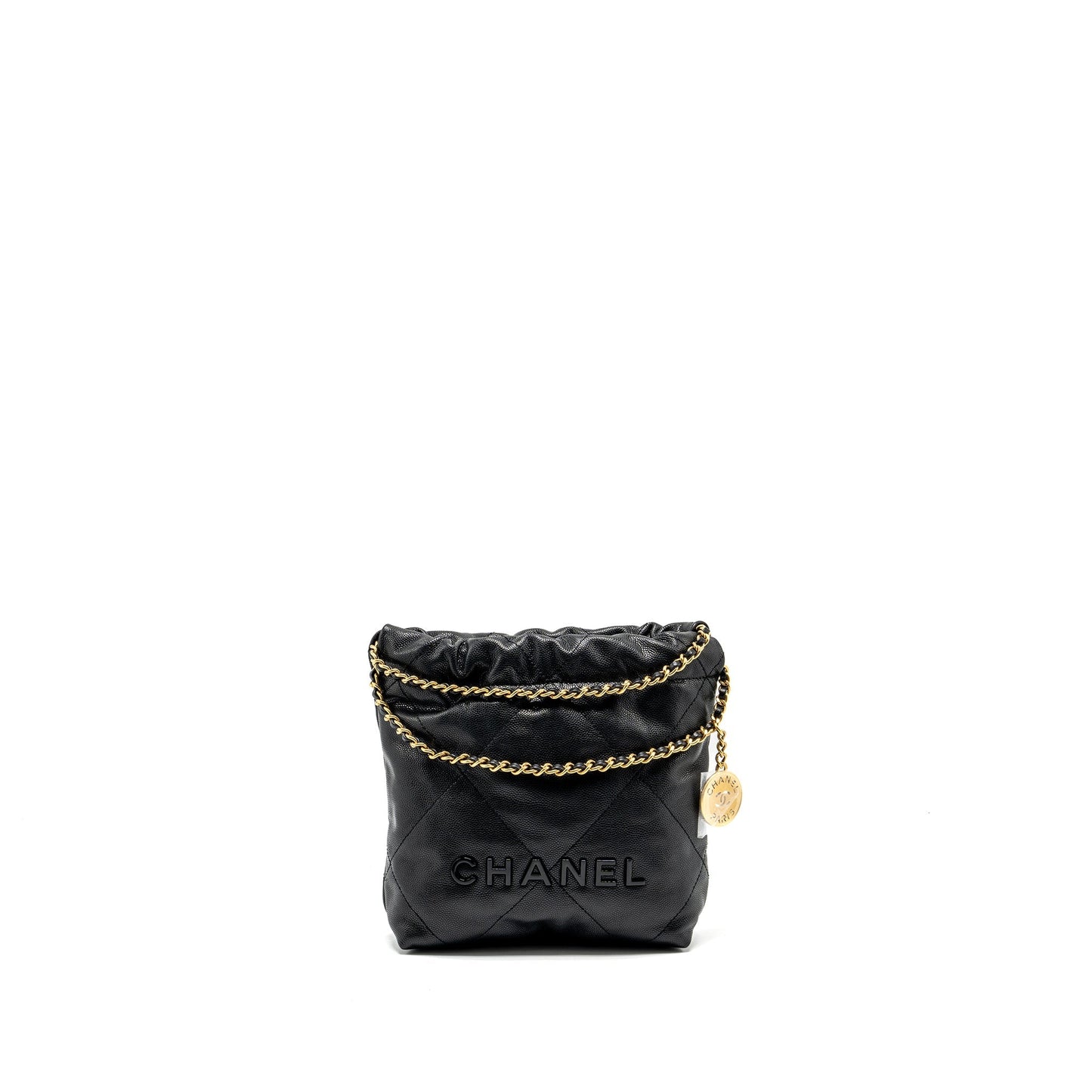 Chanel Mini 22 Bag Caviar Black  (Microchip)