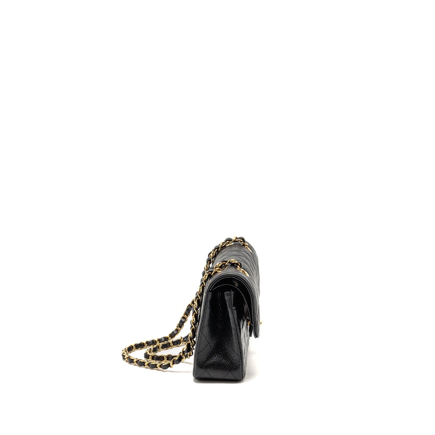 Chanel Small Classic Double Flap Bag Caviar Black  (Microchip)