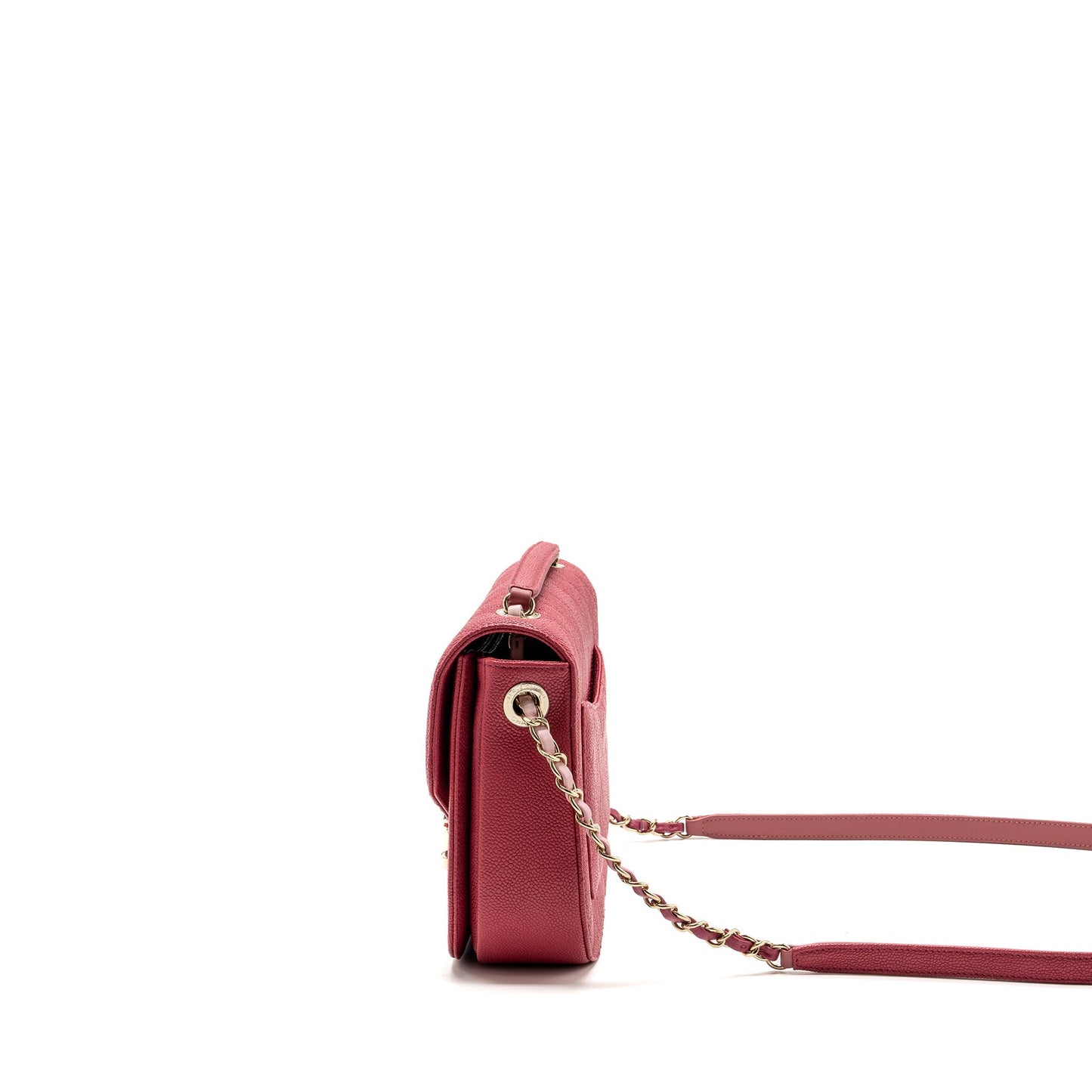 Chanel Giant CC logo Messenger Bag Grained Calfskin Pink L