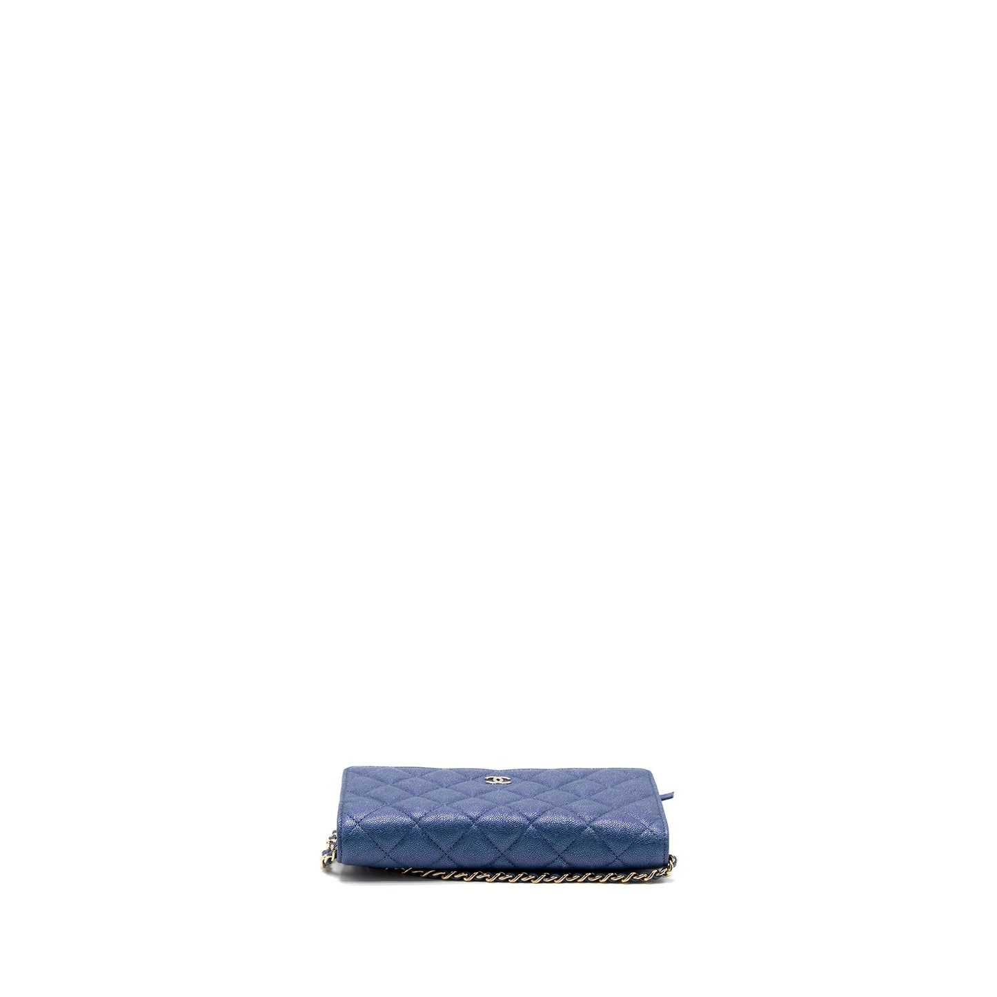 Chanel Classic Wallet On Chain Caviar Iridescent Blue L