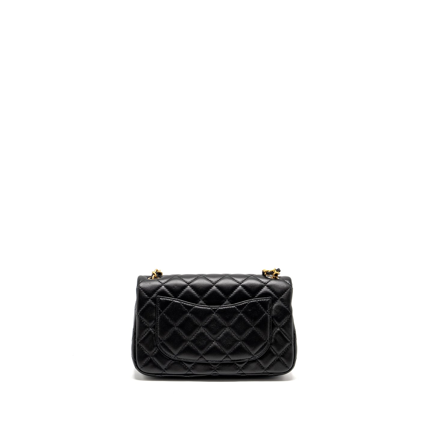 Chanel Pearl Crush mini Rectangular flap bag lambskin black  (microchip)