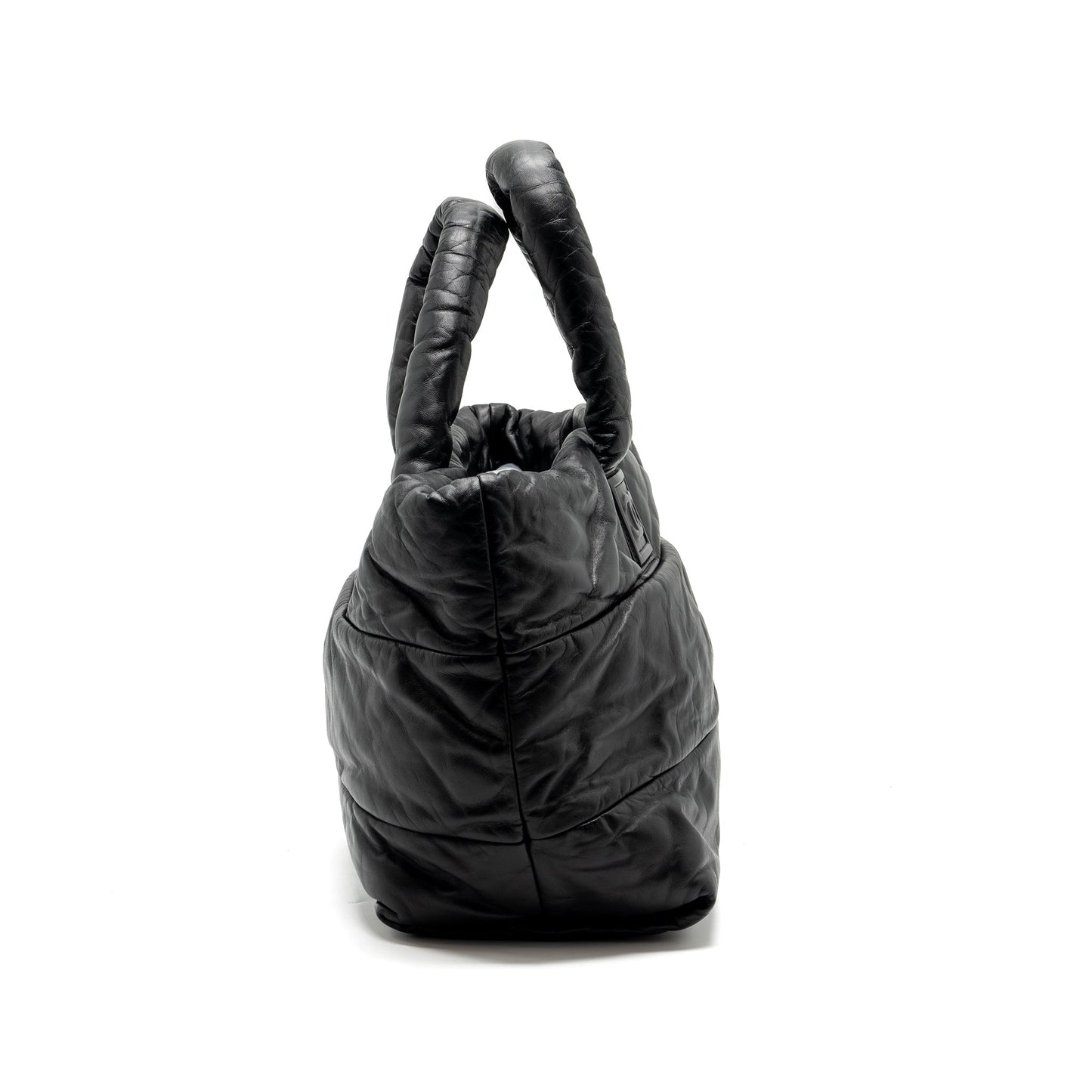 Chanel Puffy Down Down Tote Bag lambskin Black