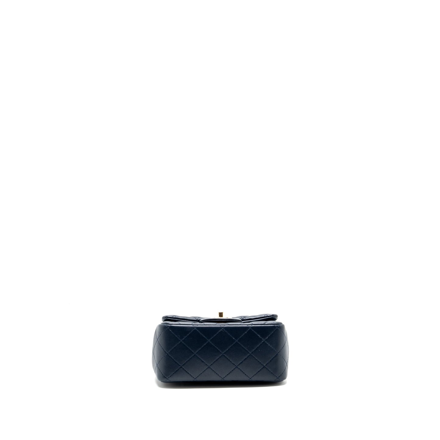 Chanel Classic Mini Square Flap Bag Lambskin Dark Blue L