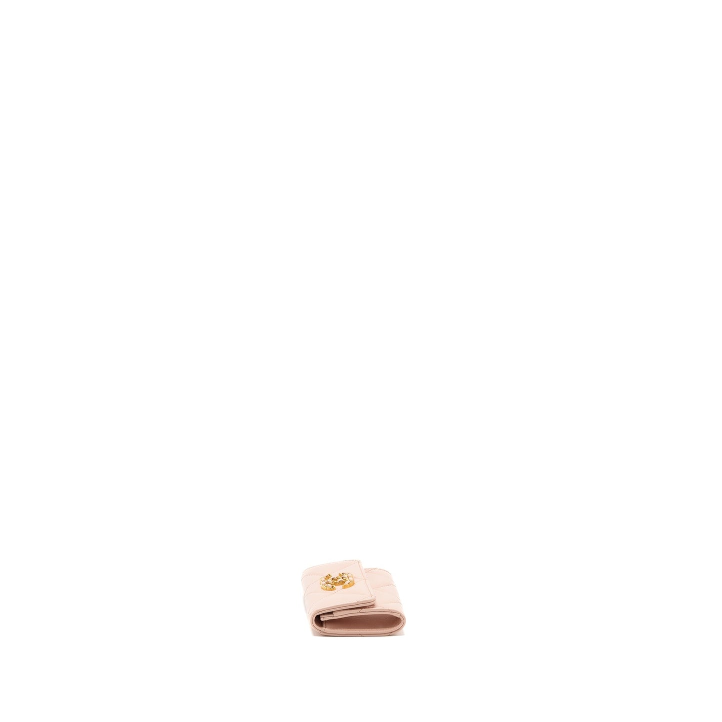 Chanel 19 Card Holder Lambskin Light Pink  (microchip)