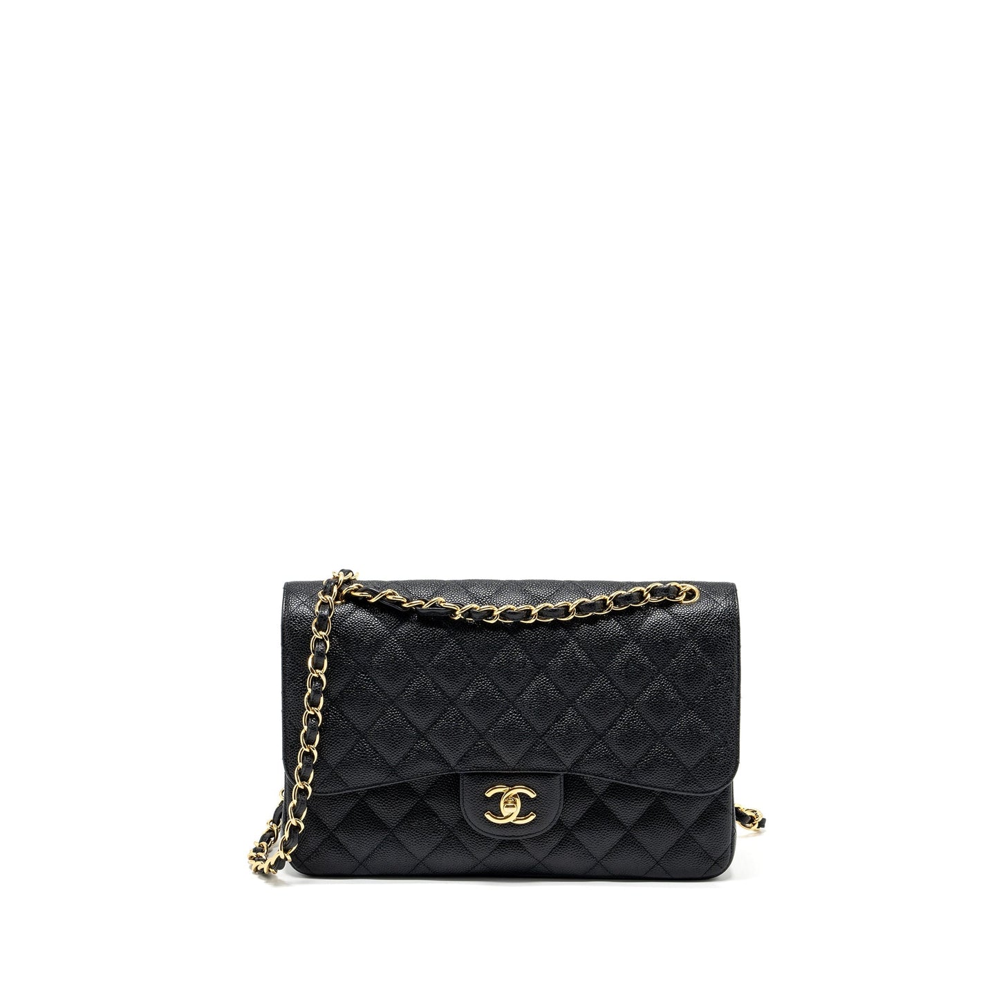 Chanel Classic jumbo double flap bag caviar black