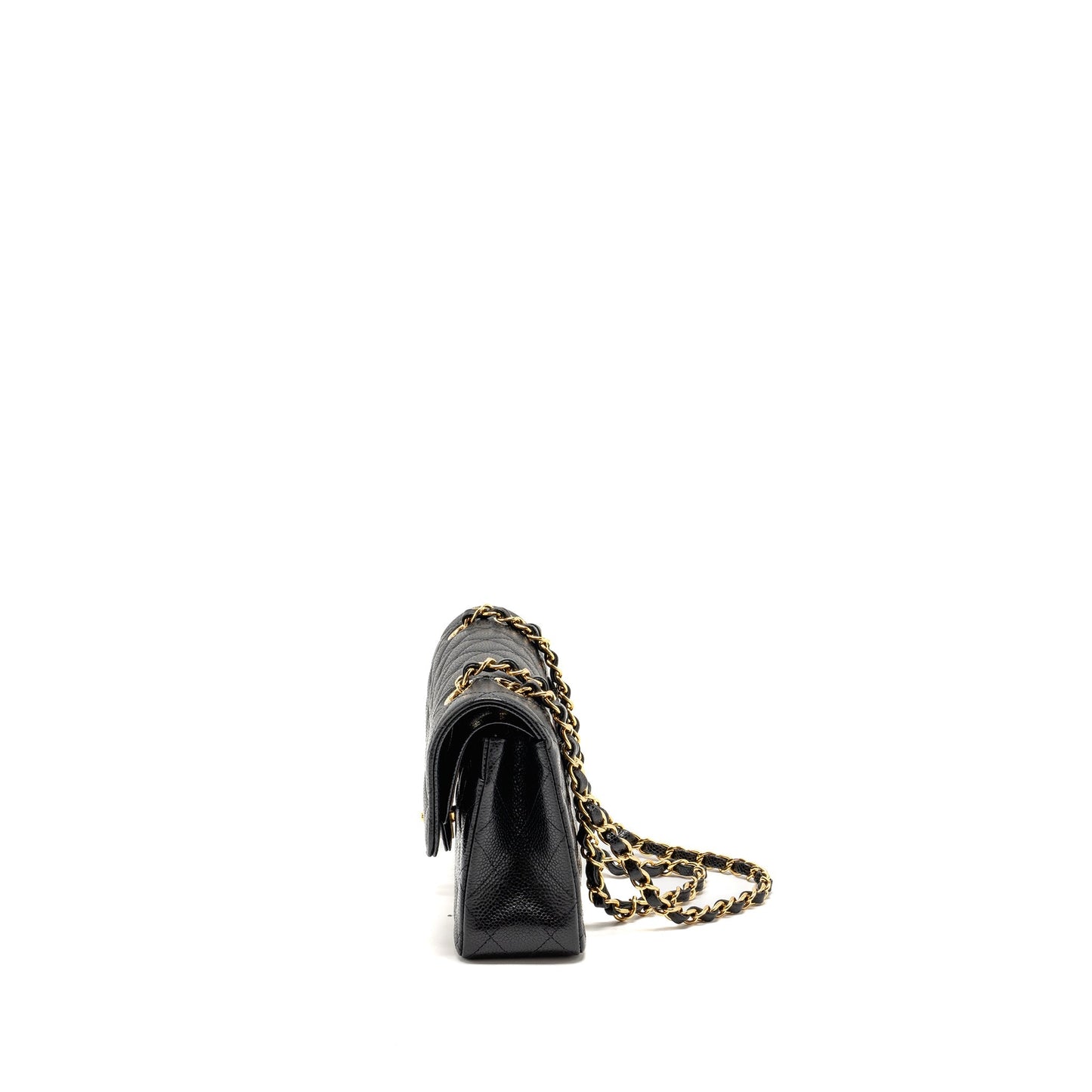 Chanel Small Classic Double Flap Bag Caviar Black  (Microchip)
