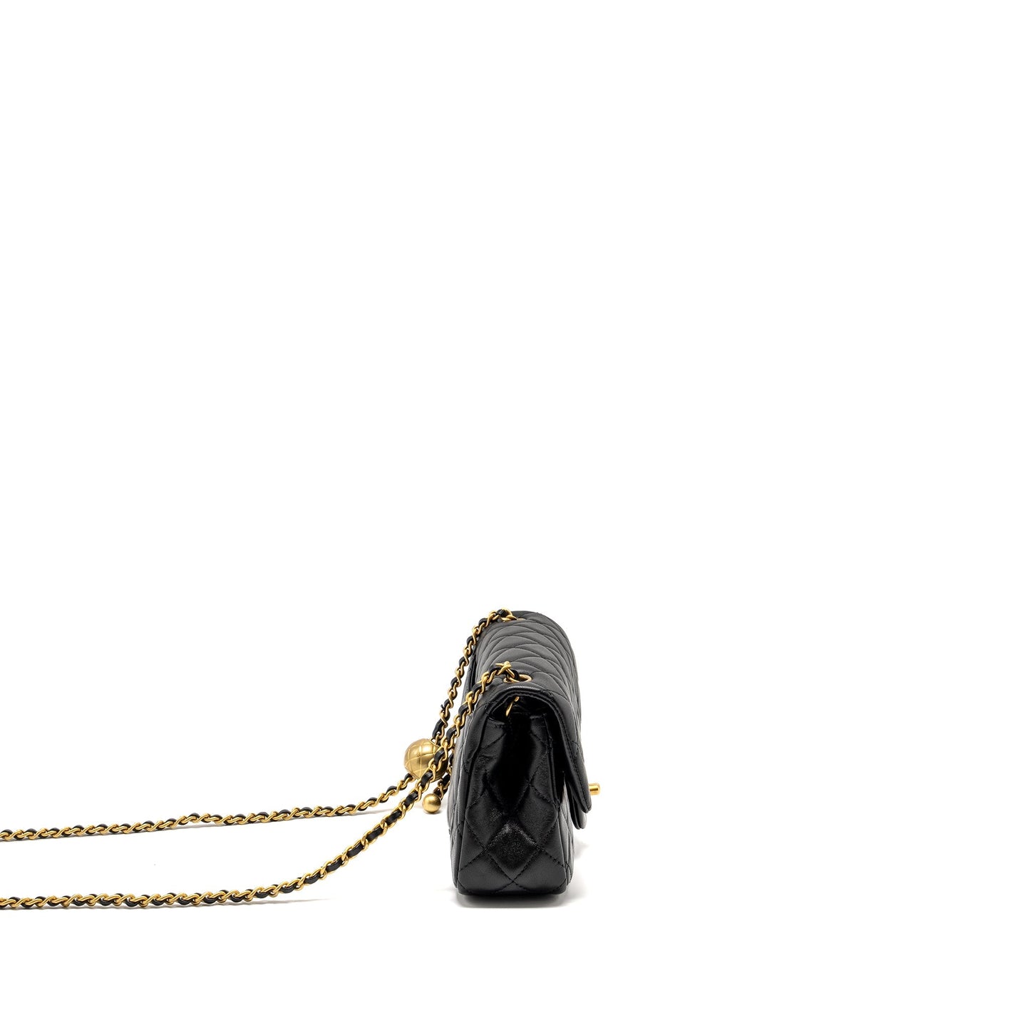 Chanel Pearl Crush mini Rectangular flap bag lambskin black  (microchip)