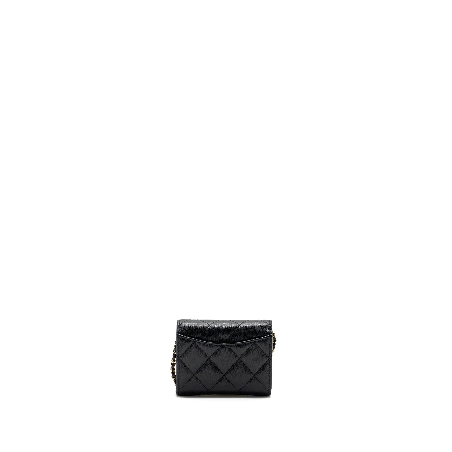 Chanel Card Holder With Chain Caviar Black L