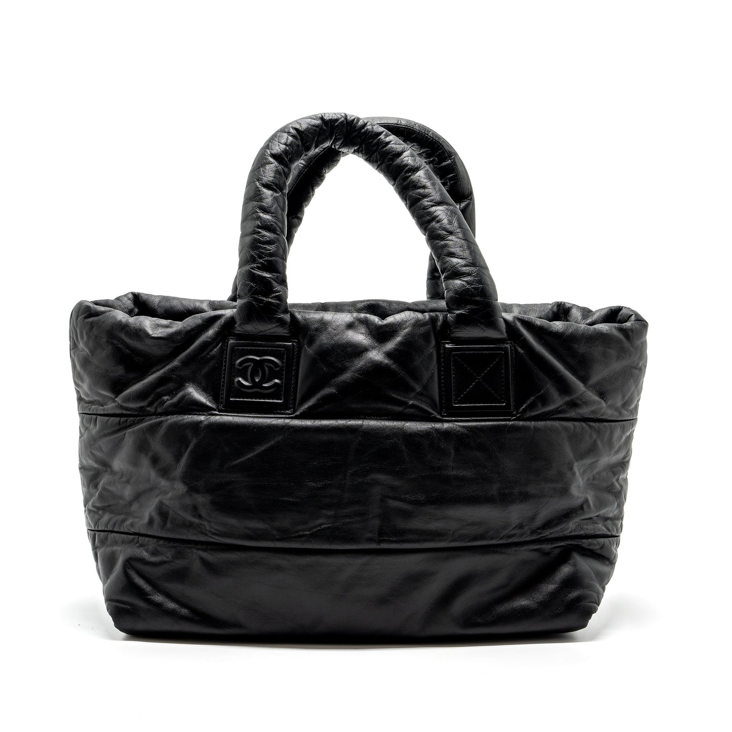 Chanel Puffy Down Down Tote Bag lambskin Black