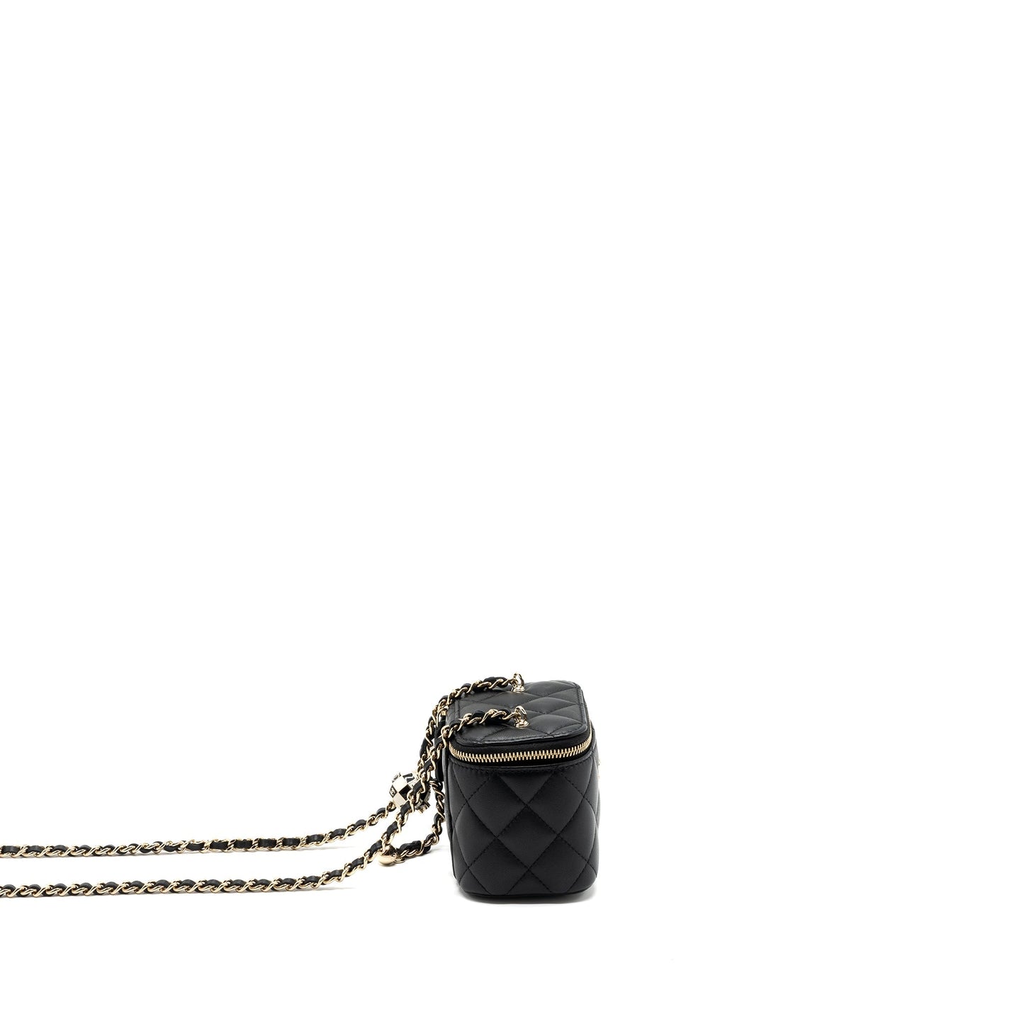 Chanel Pearl Crush Mini Vanity Case Lambskin Black L(microchip)