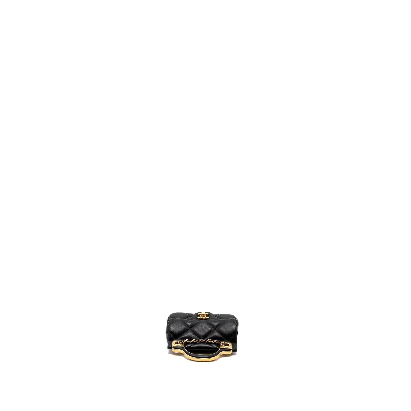 Chanel 21K Mini Flap Bag Calfskin Black Brushed