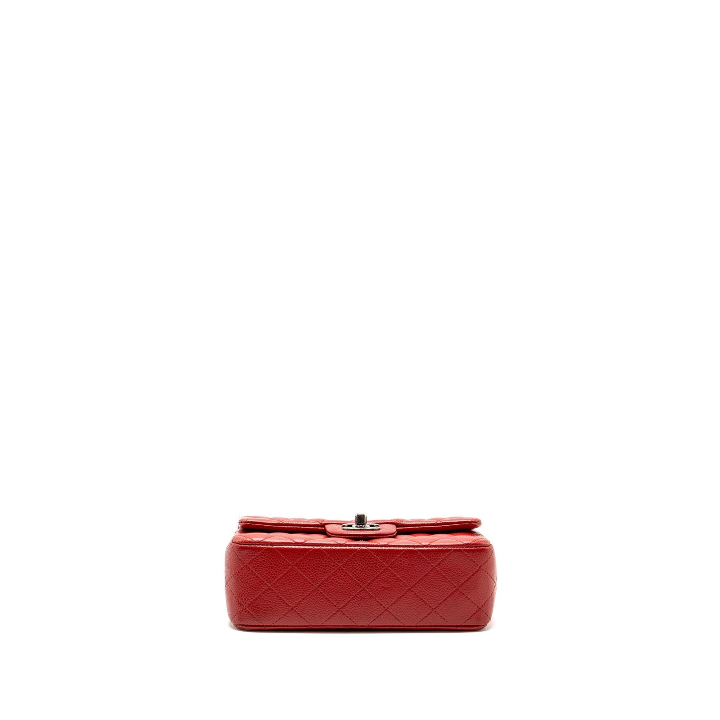 Chanel mini rectangular flap bag caviar red ruthenium hardware