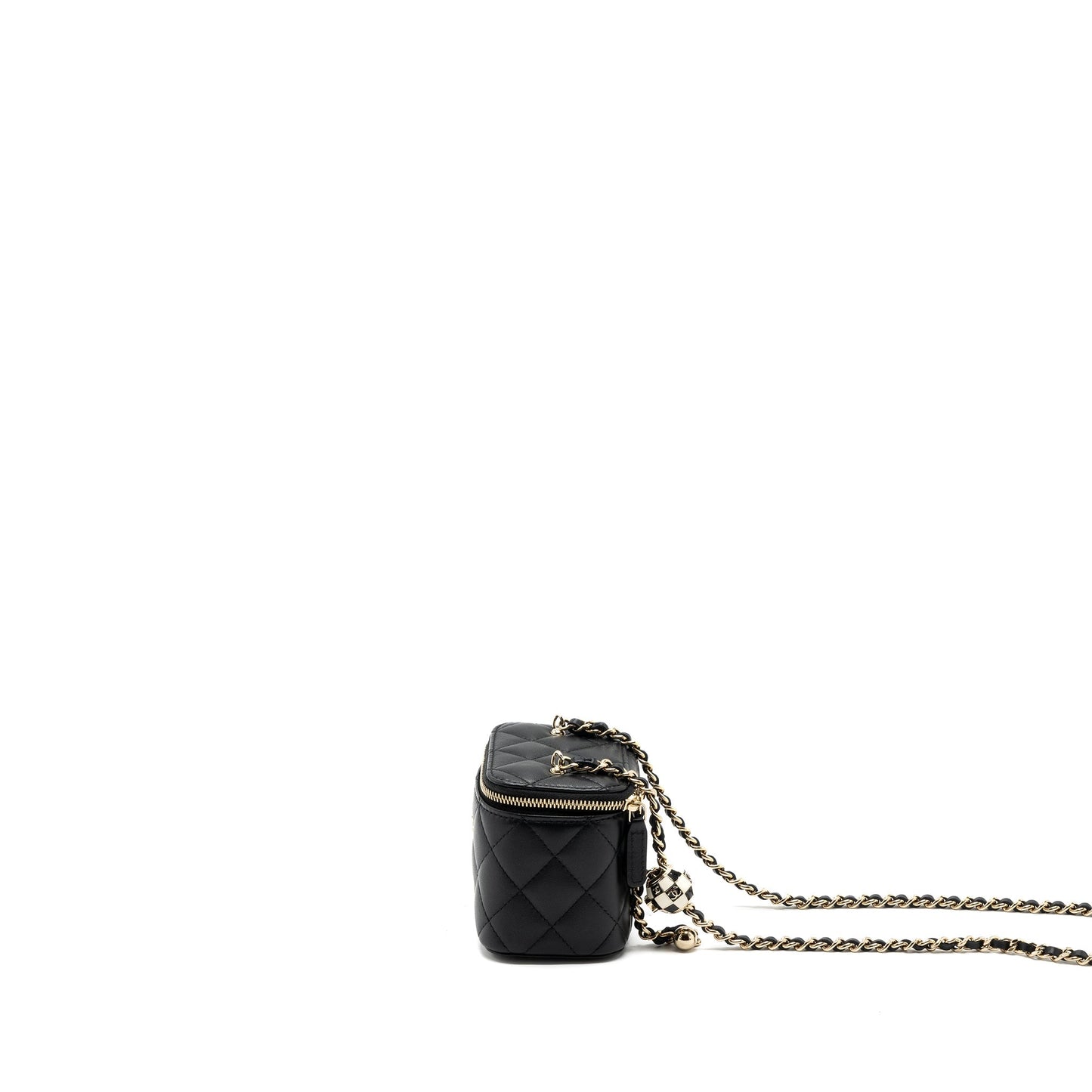 Chanel Pearl Crush Mini Vanity Case Lambskin Black L(microchip)