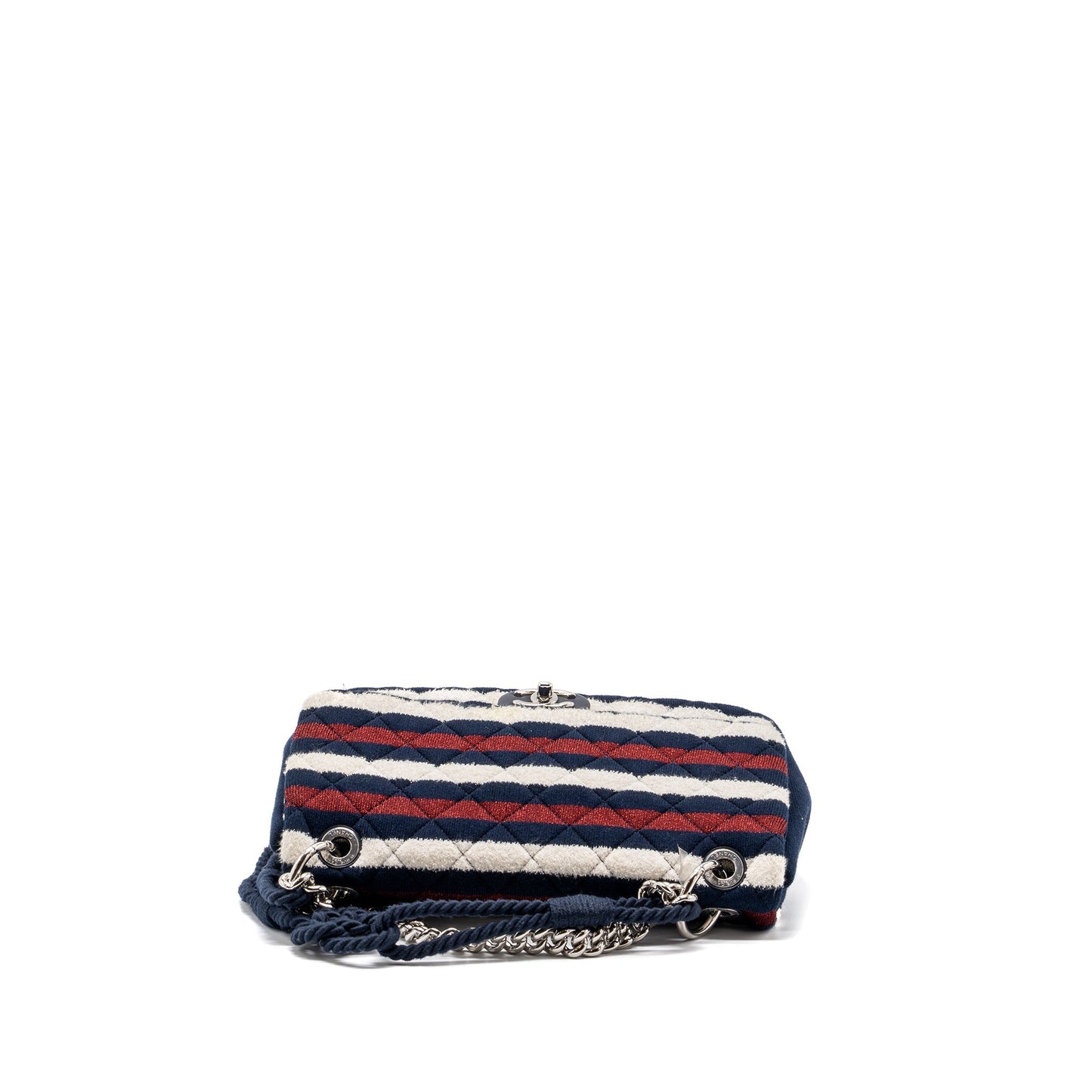 Chanel quilted flap bag fabric multicolour blue / red / white