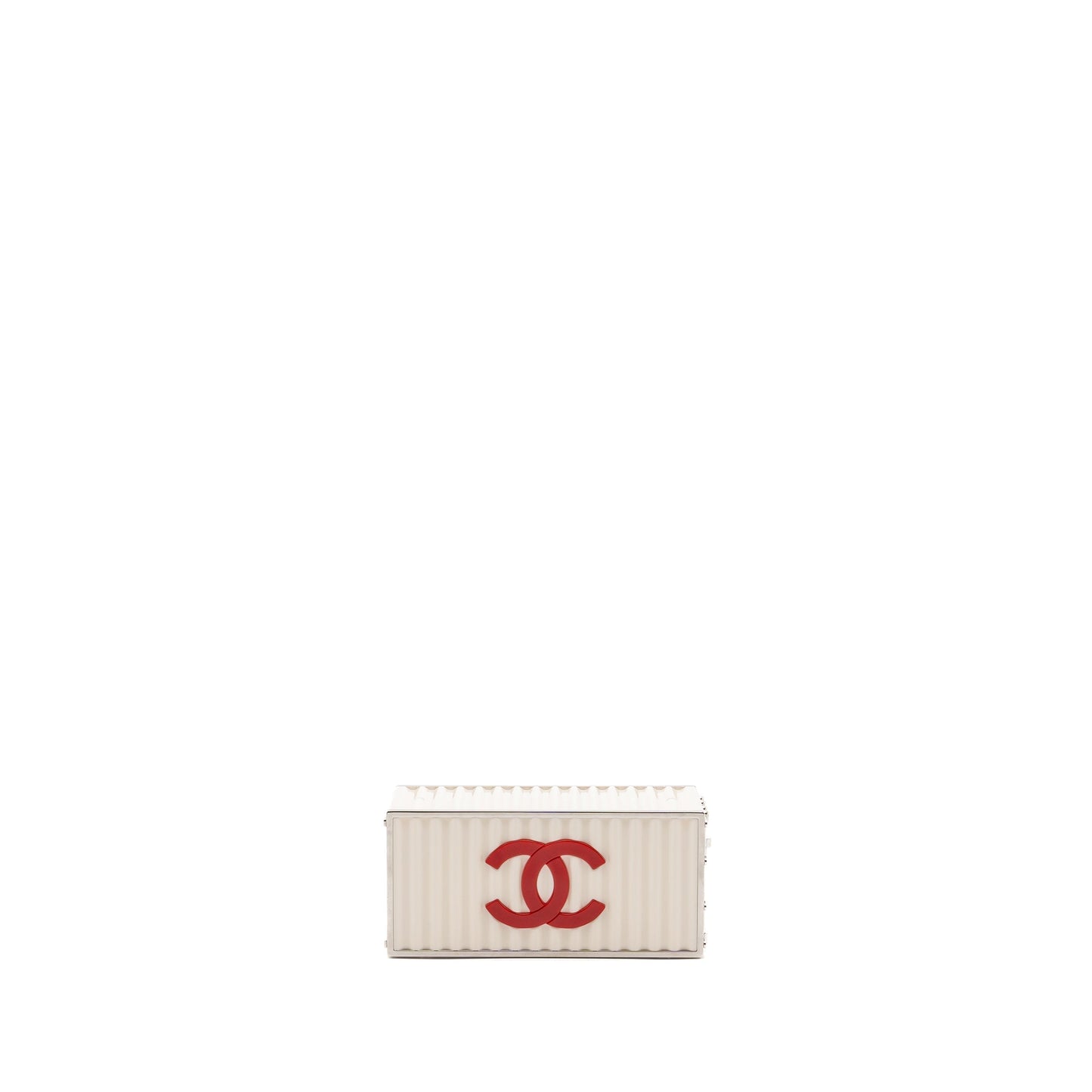 Chanel Paris-Hamburg runway container clutch bag white / black / red