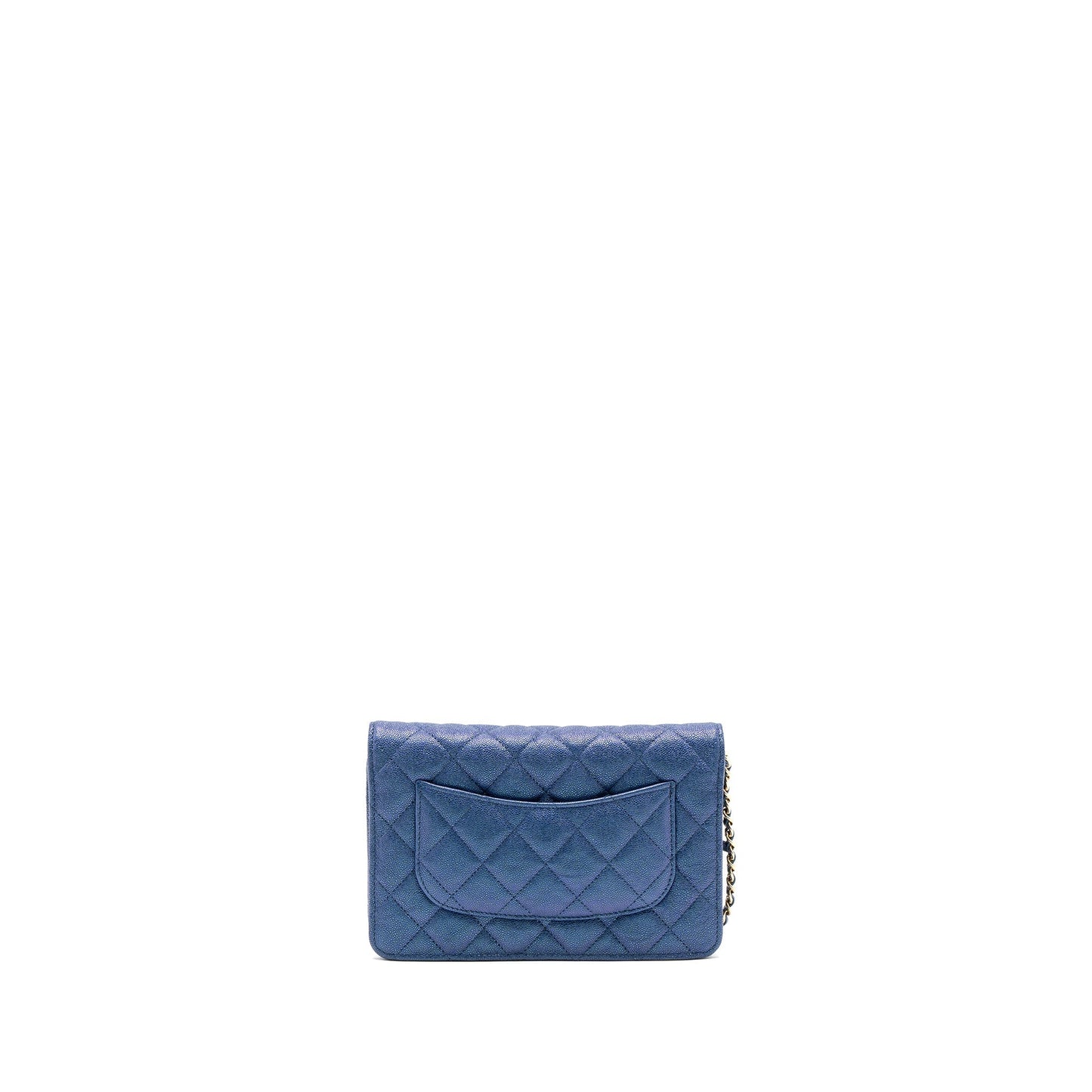 Chanel Classic Wallet On Chain Caviar Iridescent Blue L
