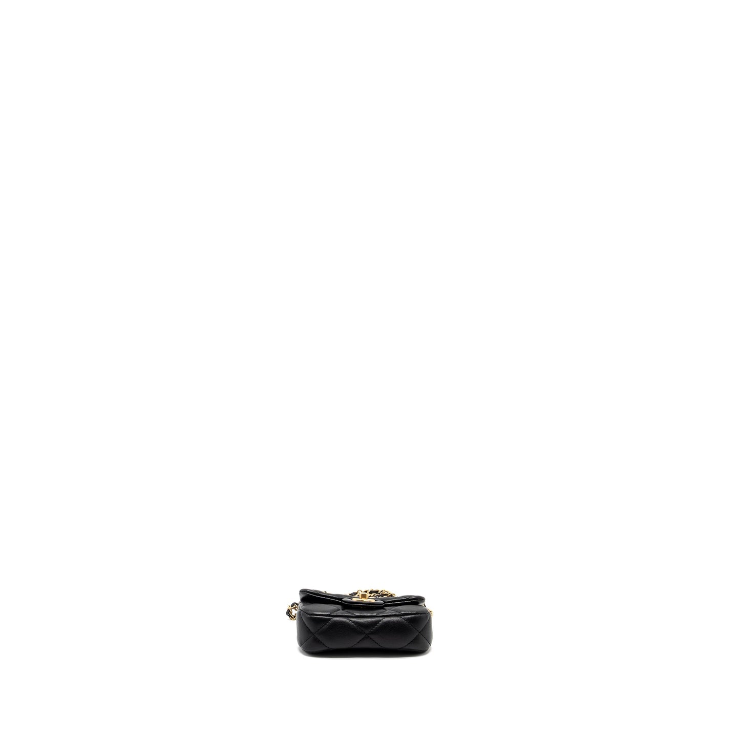 Chanel 21K Mini Flap Bag Calfskin Black Brushed