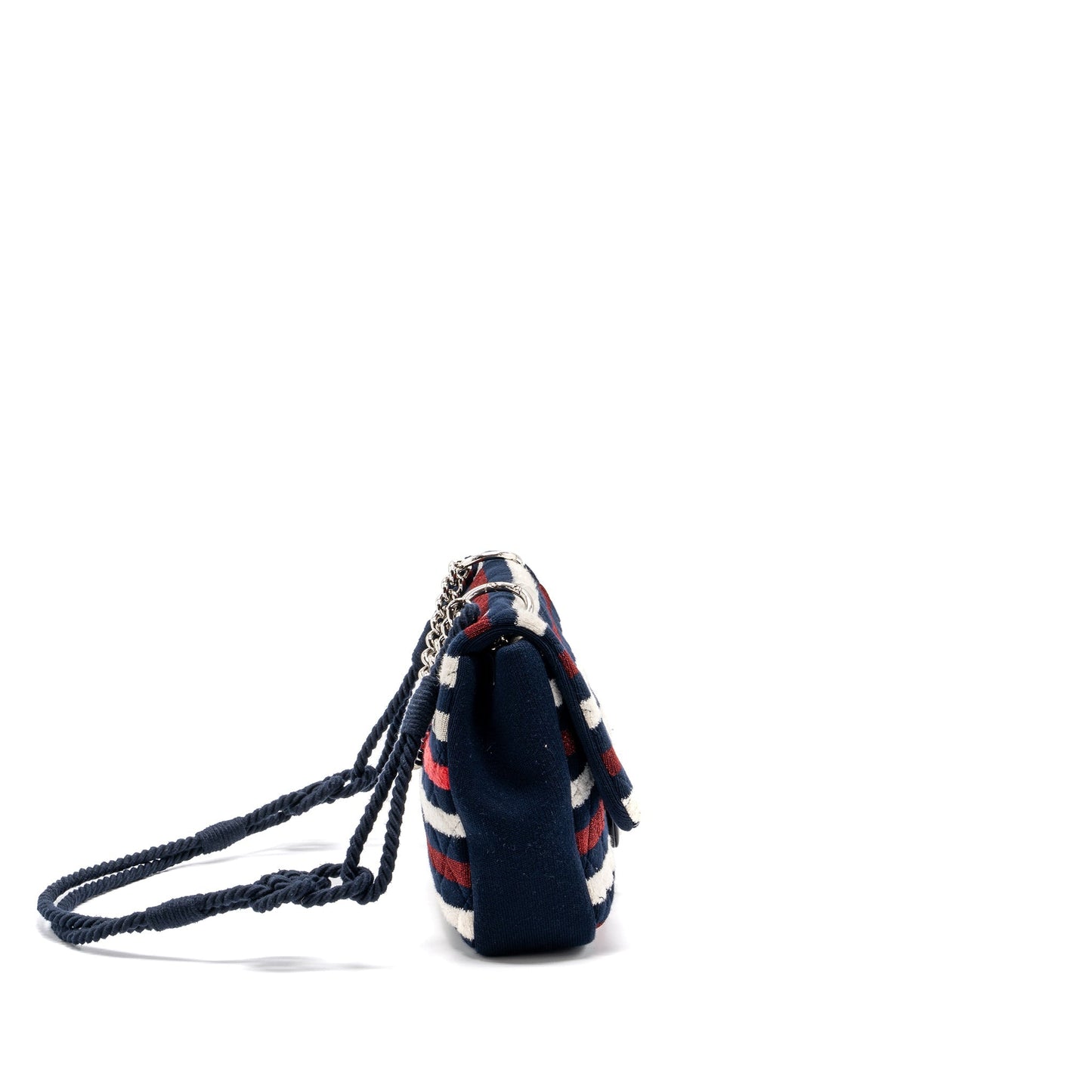 Chanel quilted flap bag fabric multicolour blue / red / white
