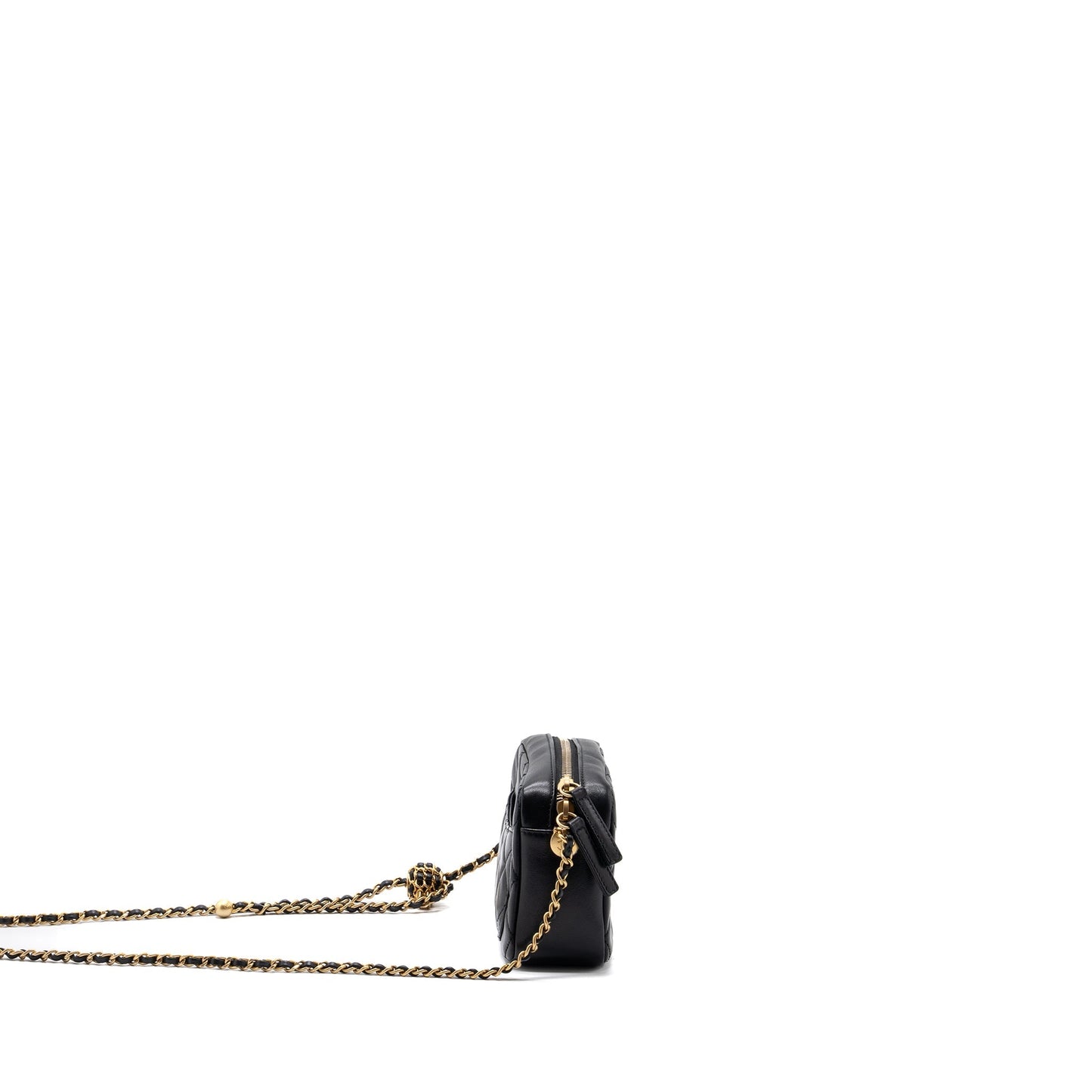 Chanel pearl crush camera bag lambskin black  (microchip)