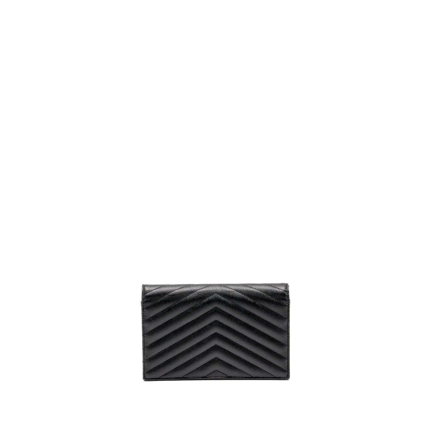 Saint Laurent/ Envelope Chain Wallet Grained Calfskin Black
