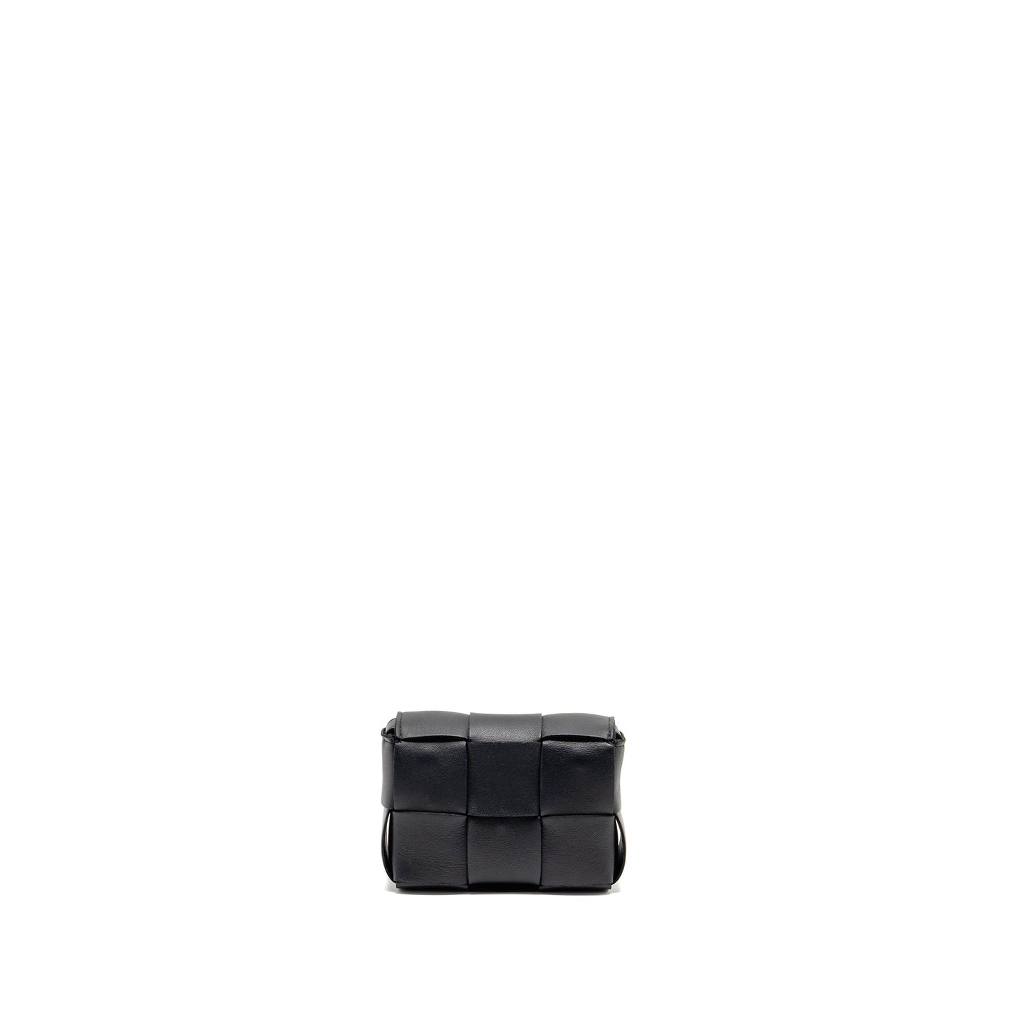 Bottega Veneta Intreccio Cassette Mini Purse Lambskin Black
