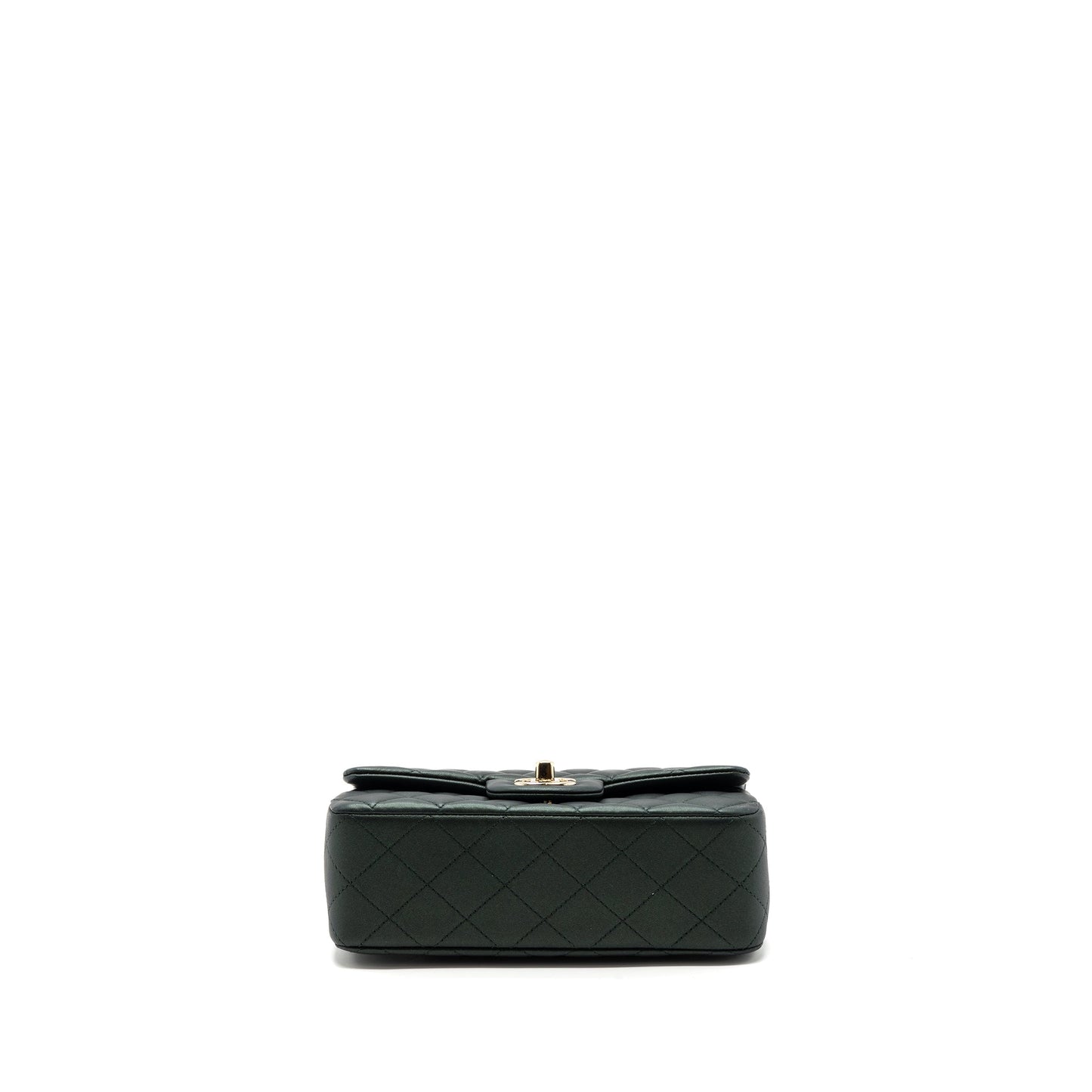 Chanel Top Handle Mini Rectangular Flap Bag Lambskin Dark Green L (microchip)