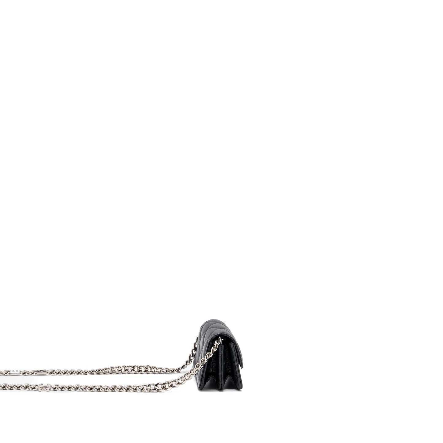 CHANEL MINI FLAP BAG WITH Coco Enamel CHAIN CAVIAR BLACK