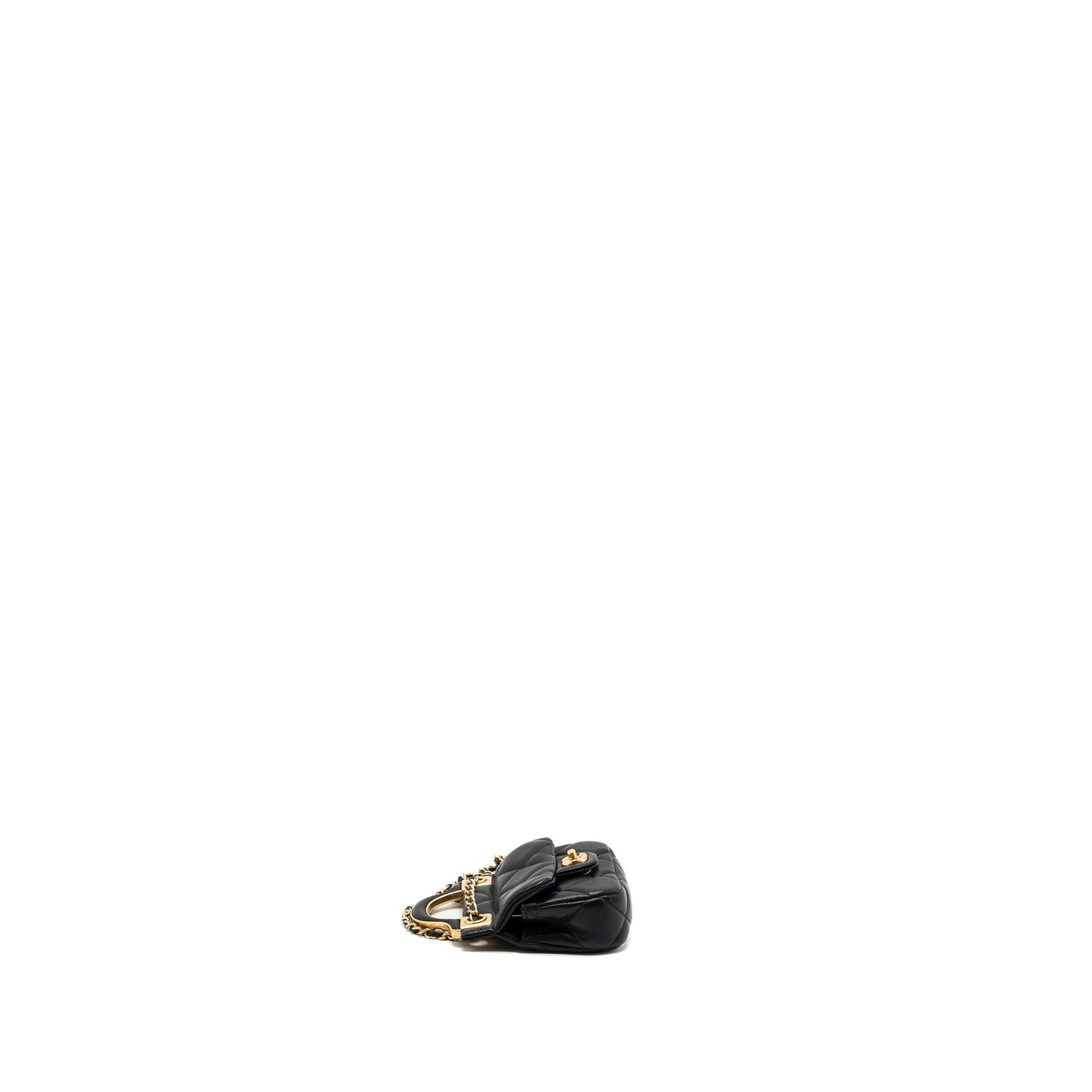 Chanel 21K Mini Flap Bag Calfskin Black Brushed