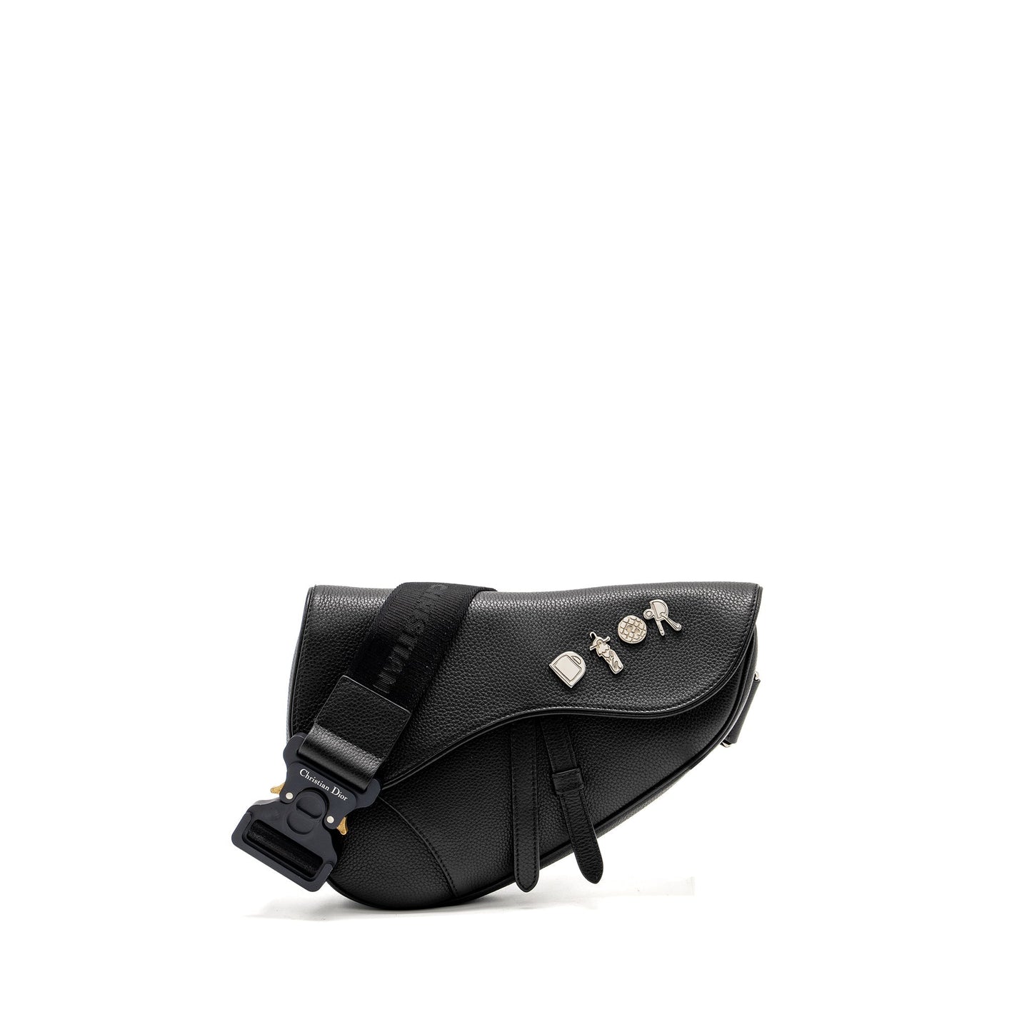 Dior Homme Charms Saddle Purse Calfskin Black